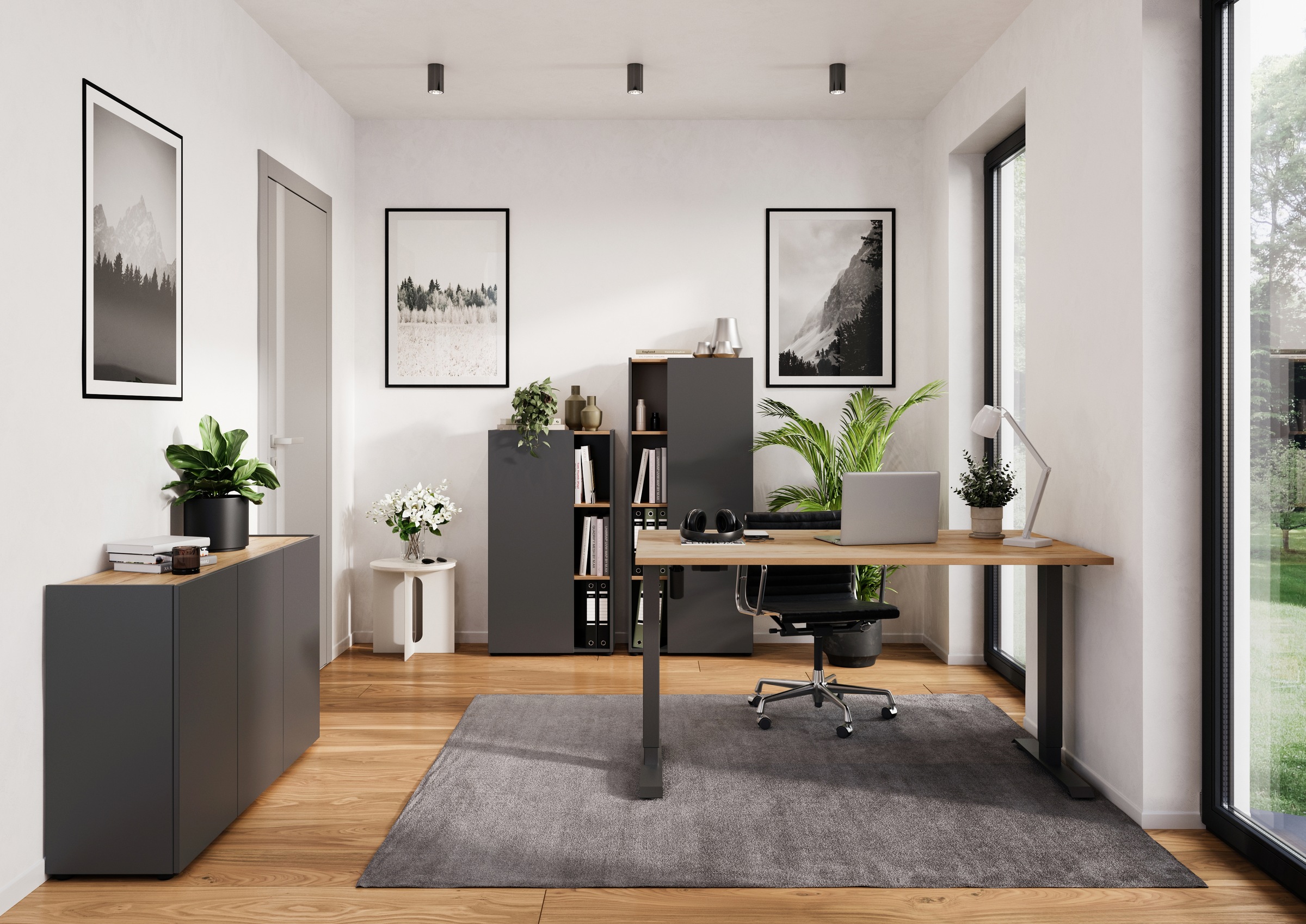 GERMANIA Schreibtisch »Adrano«, (1 St.), mit vorderer Blende, Breite 150 cm günstig online kaufen