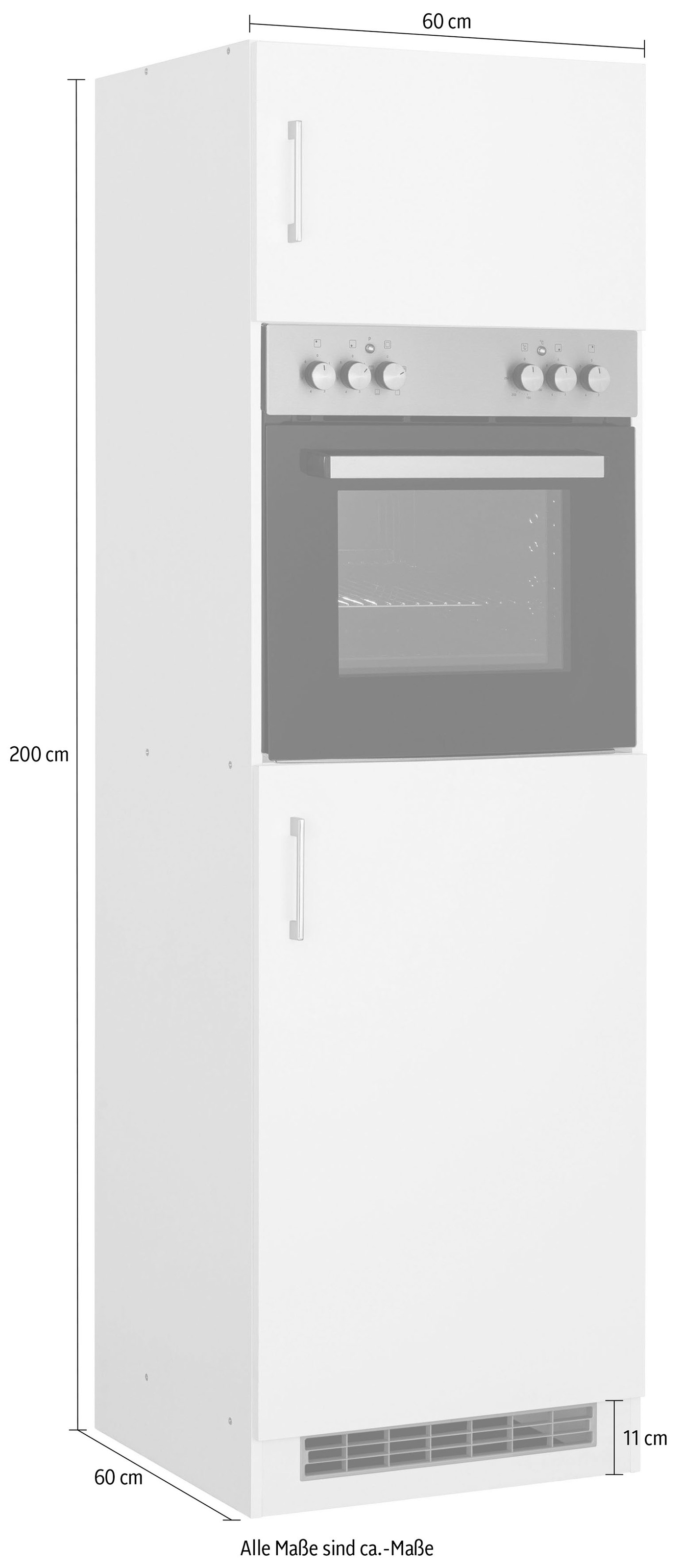 HELD MÖBEL Backofen/Kühlumbauschrank »Paris«, Breite 60 cm