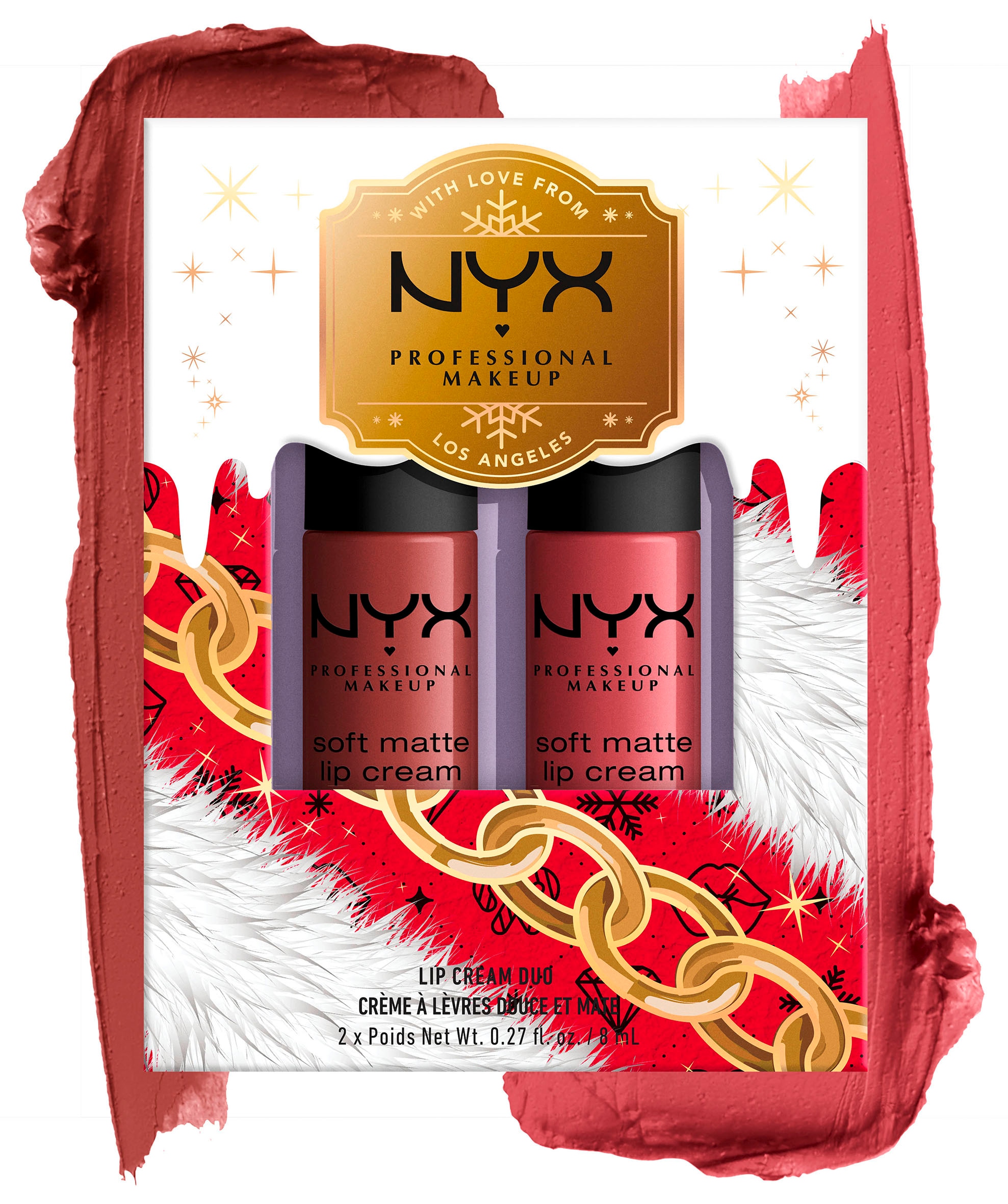 NYX Lippenstift »Professional Makeup X-Mas Soft Matte Lip Cream Duo«, mit natürlichen Inhaltstoffen