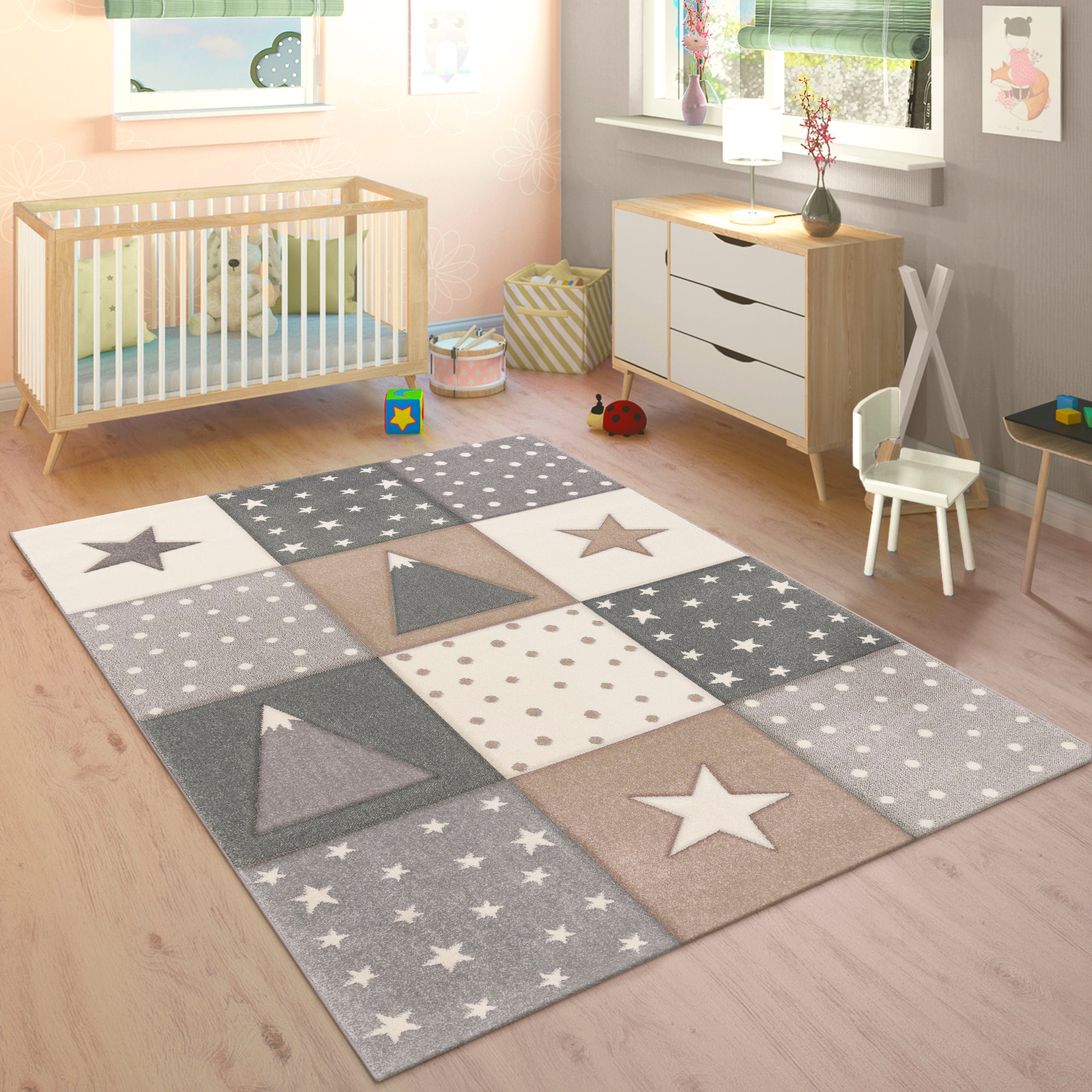 Paco Home Kinderteppich »Cosmo 340«, rechteckig, 17 mm Höhe, Kurzflor, Past günstig online kaufen