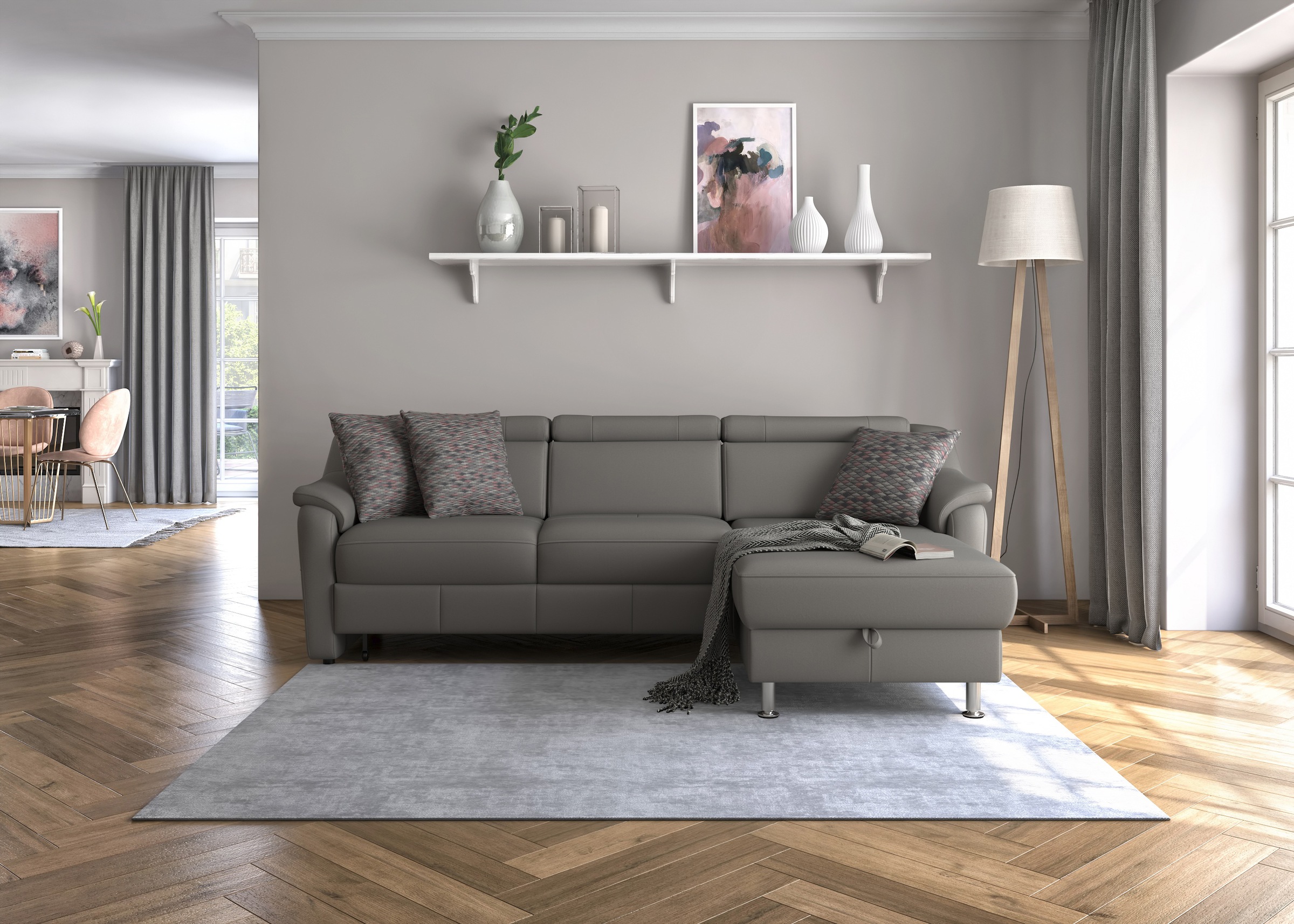 sit&more Ecksofa »Freetown L-Form«, inklusive Kopfteilverstellung und komfortablem Federkern