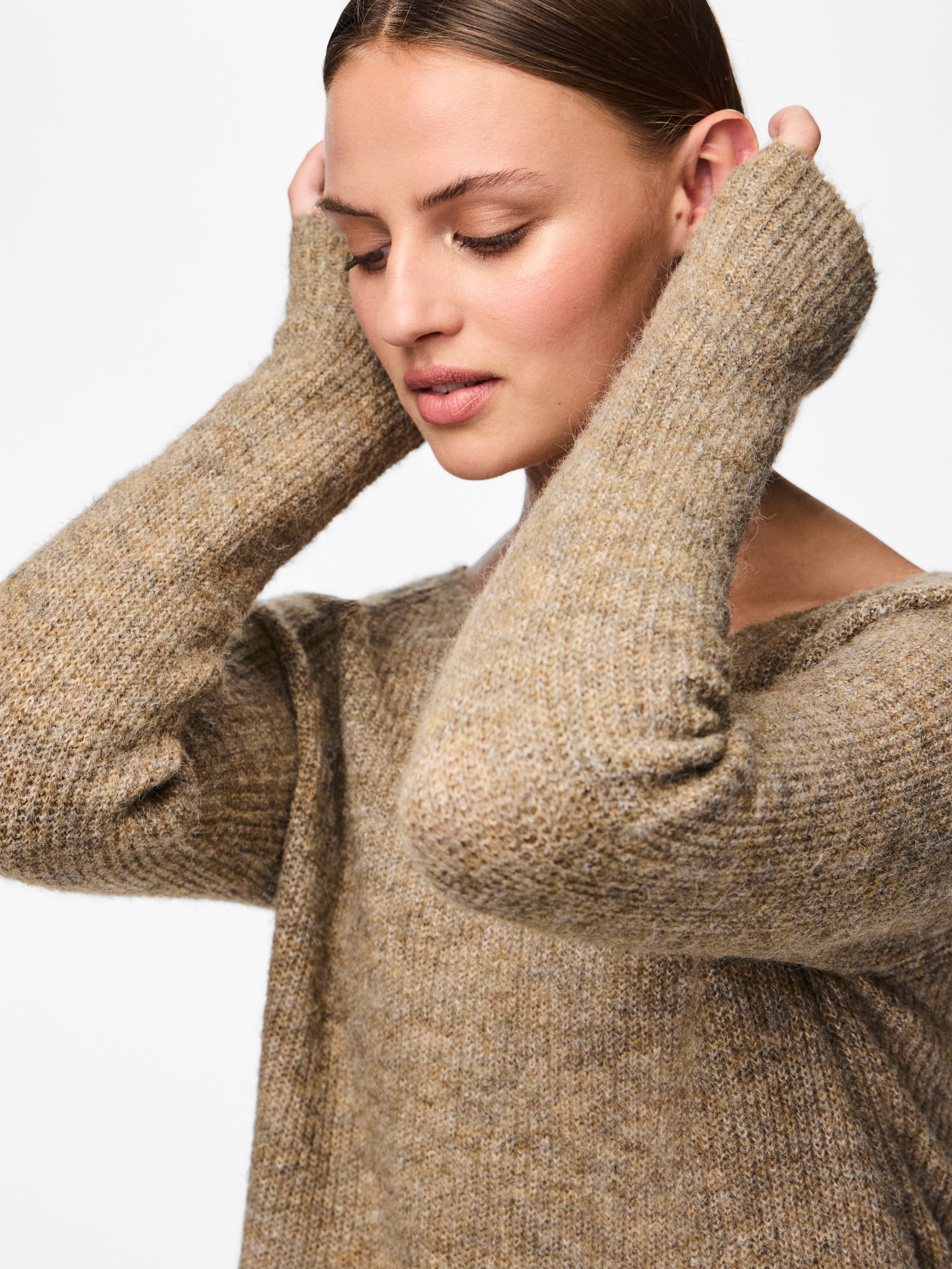 pieces V-Ausschnitt-Pullover »PCELLEN LS V-NECK KNIT NOOS BC« mit Wolle