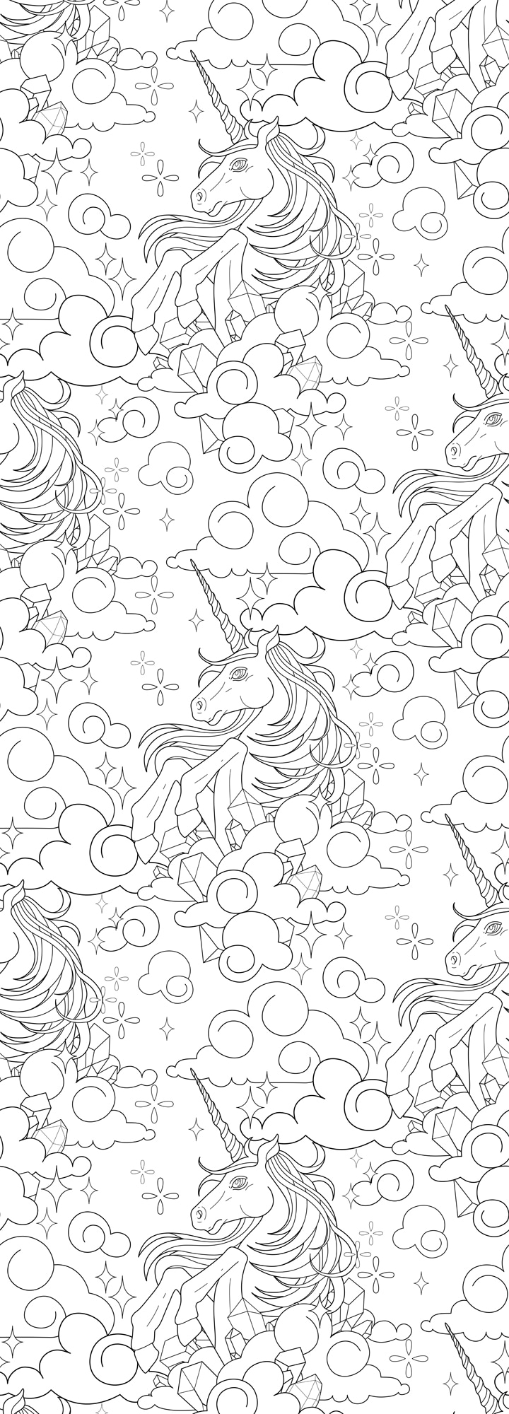 queence Wandsticker »Einhörner in den Wolken«, (1 St.), DIY-Wandsticker zum Bemalen