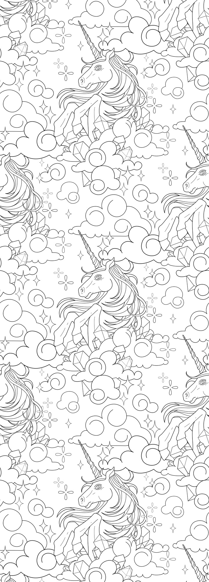 queence Wandsticker "Einhörner in den Wolken" DIY-Wandsticker zum Bemalen günstig online kaufen
