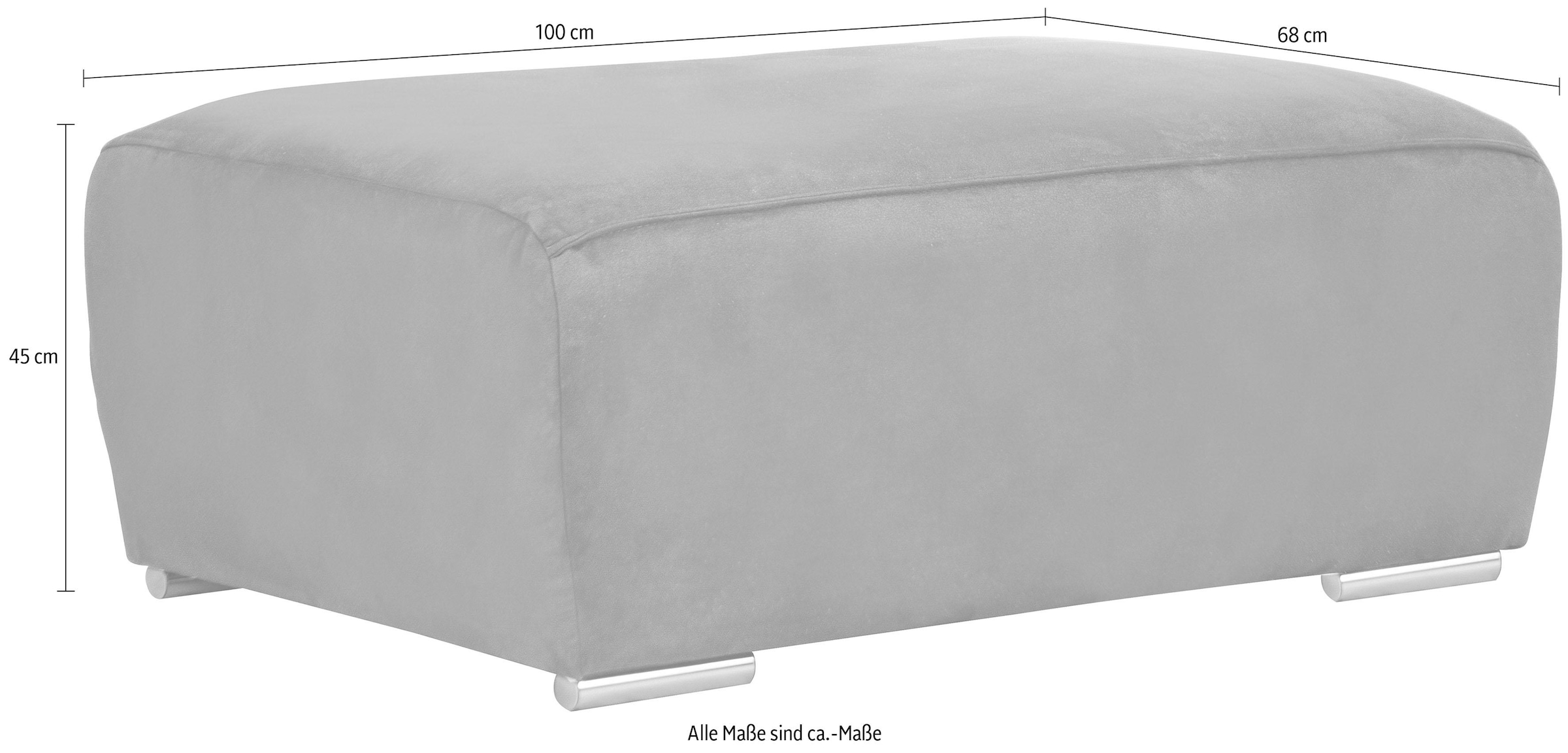 INOSIGN Hocker »BEATRICE mit Wellenfederung, Maße B/T/H: 100/68/45 cm«, passend zur "Beatrice"-Serie, in hochwertiger Verarbeitung