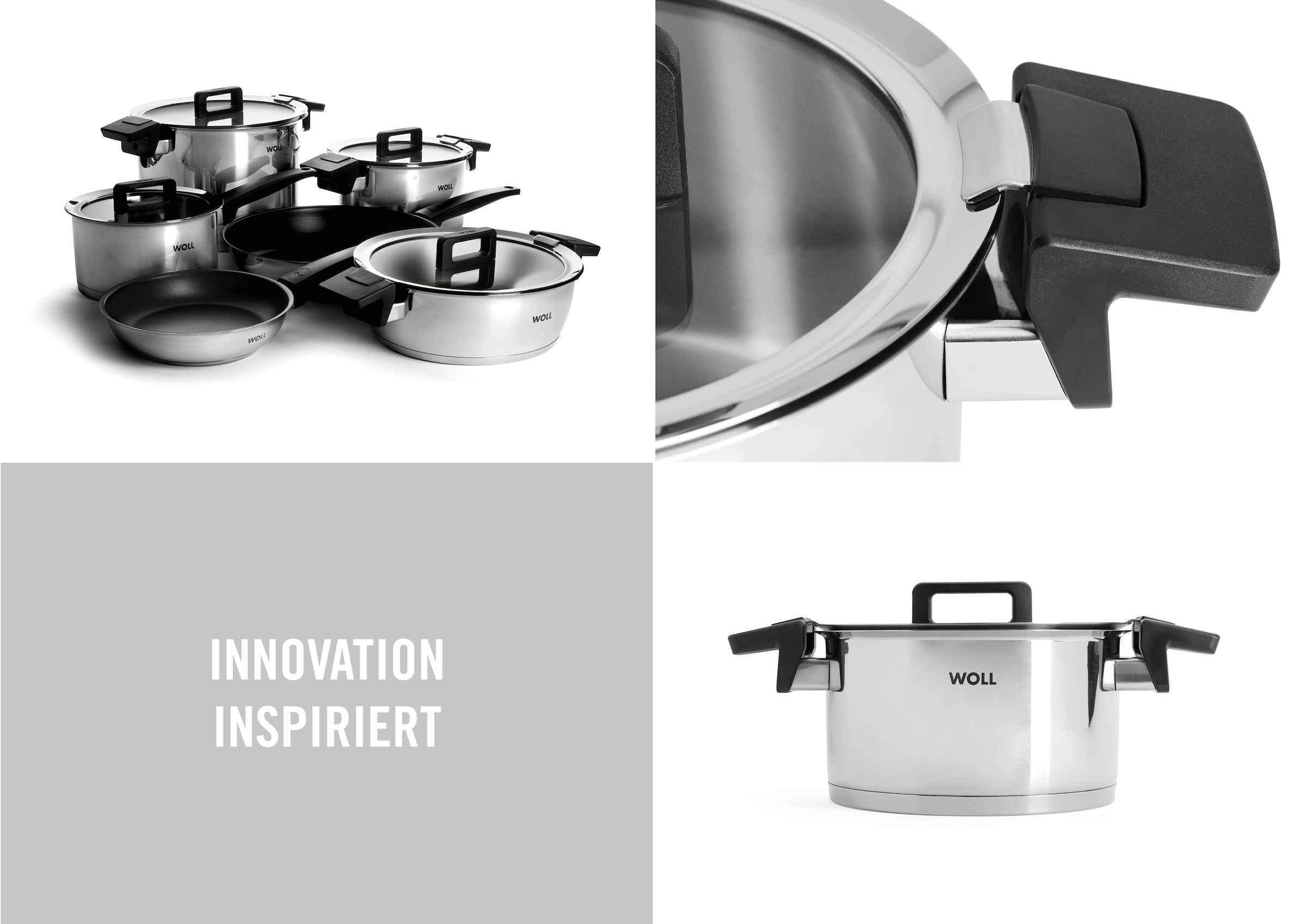 WOLL Topf-Set »Concept« Set, Kochtopf 20/24cm, Bratentopf 24cm, Stieltopf 18cm, Bratpfanne 20/28cm, 10 Stk. tlg. Edelstahl 18/10