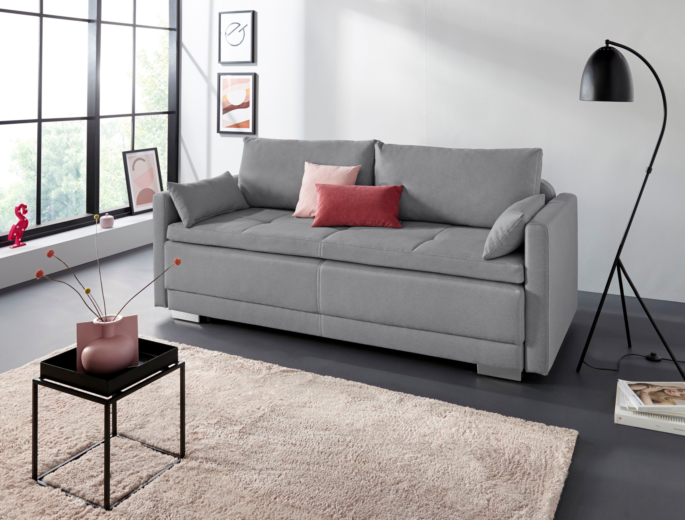 OTTO home Schlafsofa »Berlin« mit Boxspringaufbau, Bettfunktion & Bettkaste günstig online kaufen