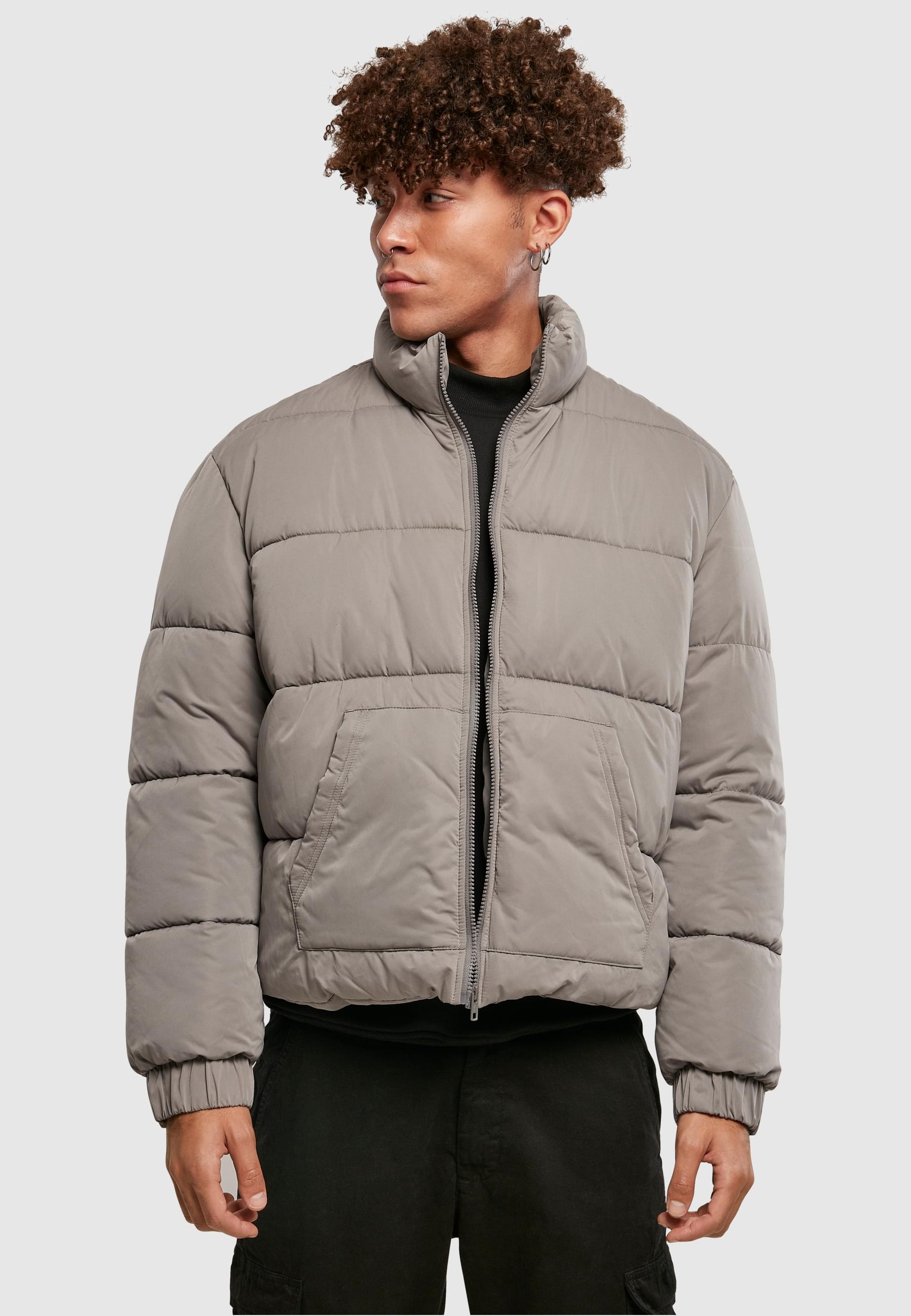 URBAN CLASSICS Winterjacke »Urban Classics Herren Cropped Down Jacket« 1 Stk. tlg. ohne Kapuze