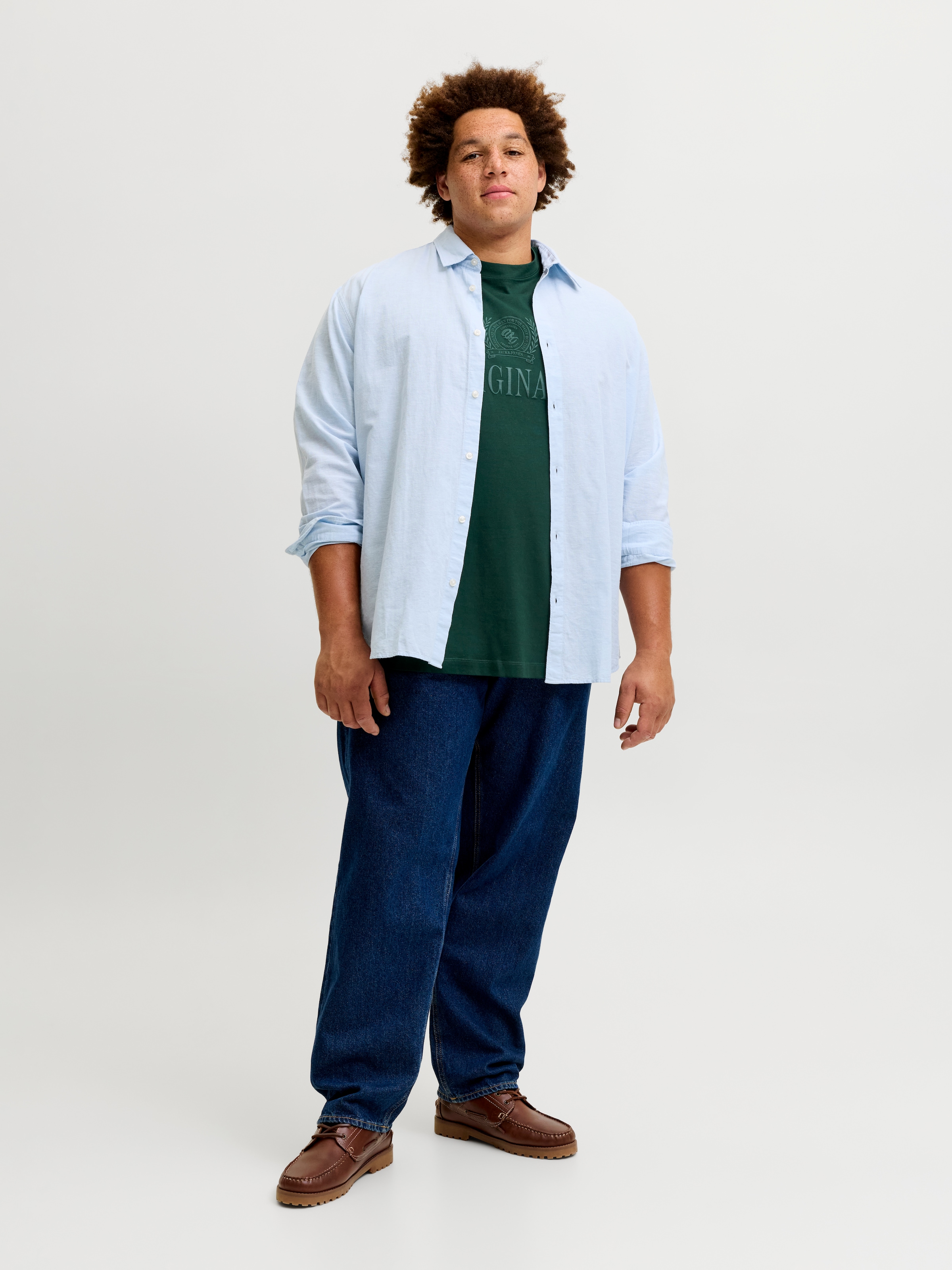 Jack & Jones PlusSize T-Shirt »JORFREDERIKSBERG MONOGRAM TEE SS CN PLS« Baumwolle,
