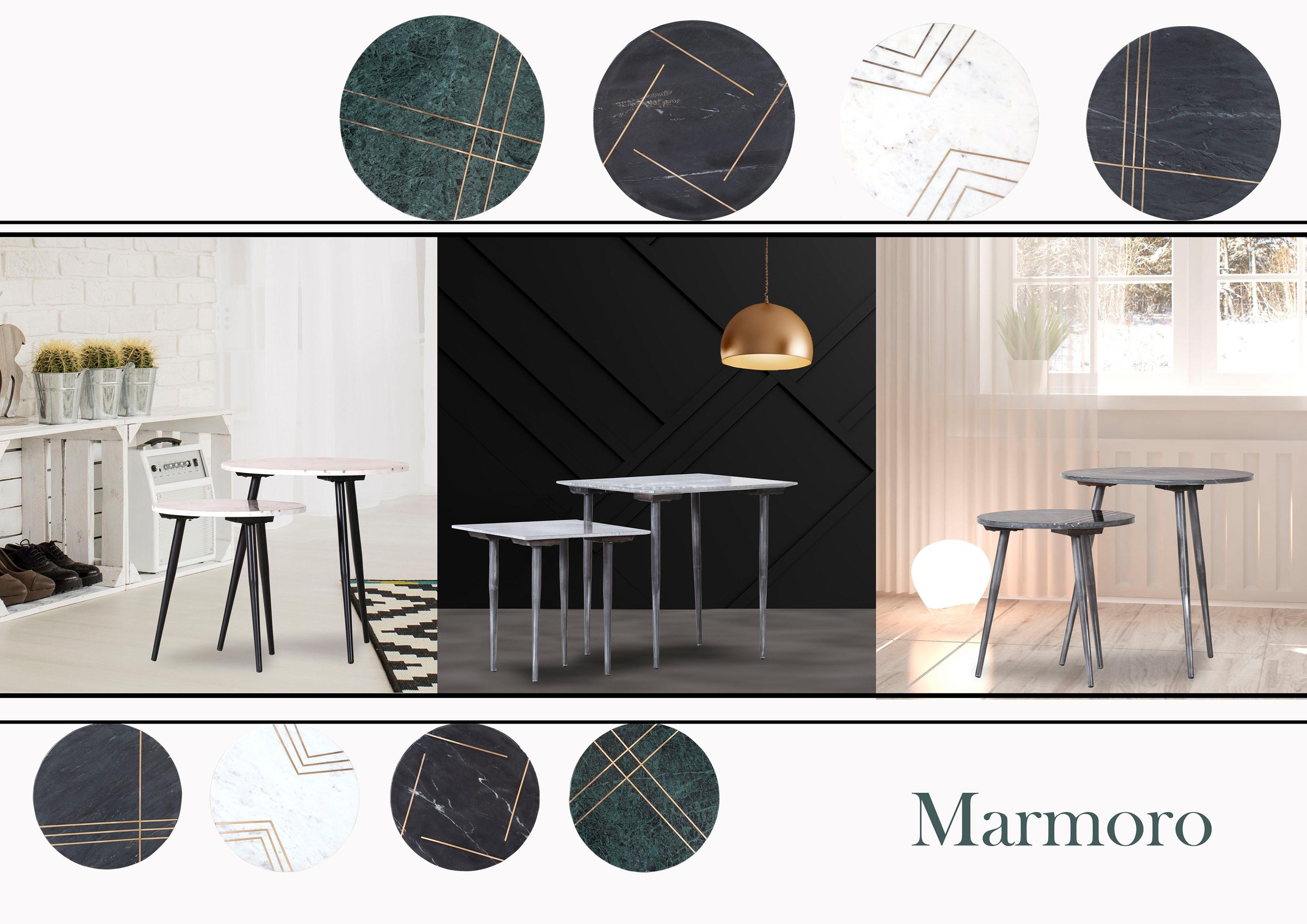 Gutmann Factory Beistelltisch »Marmoro«, (Set, 2 St.)
