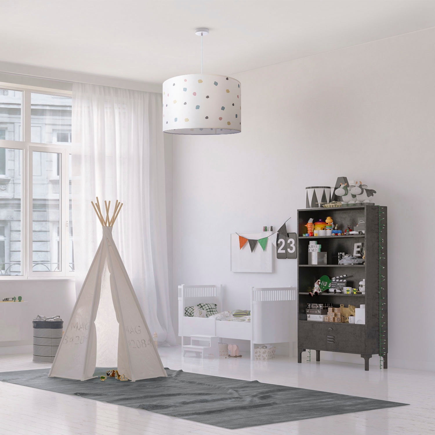 Paco Home Pendelleuchte »Hugo Dots«, Leuchtmittel E27   ohne Leuchtmittel, günstig online kaufen
