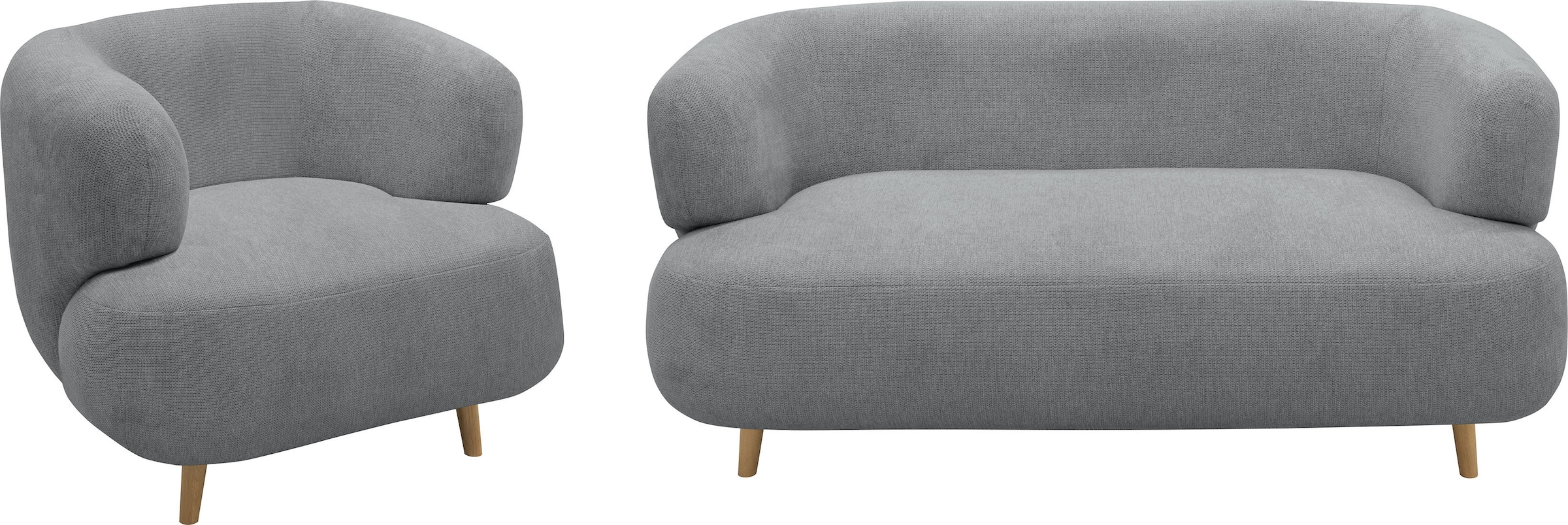 Home affaire Polstergarnitur »Tistam« 2-teilig, 2-Sitzer und Sessel, runde, günstig online kaufen