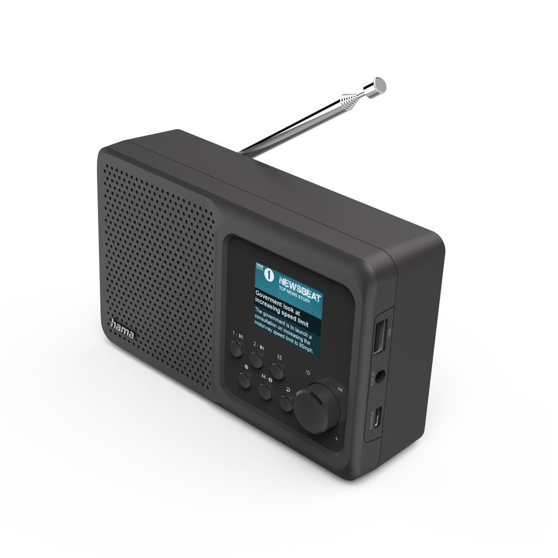 Hama Digitalradio (DAB+) »Digitalradio klein (Bluetooth, DAB+, CD, USB, MP3, AUX, tragbar, Akku)«, (Bluetooth Digitalradio (DAB+)-Internetradio)