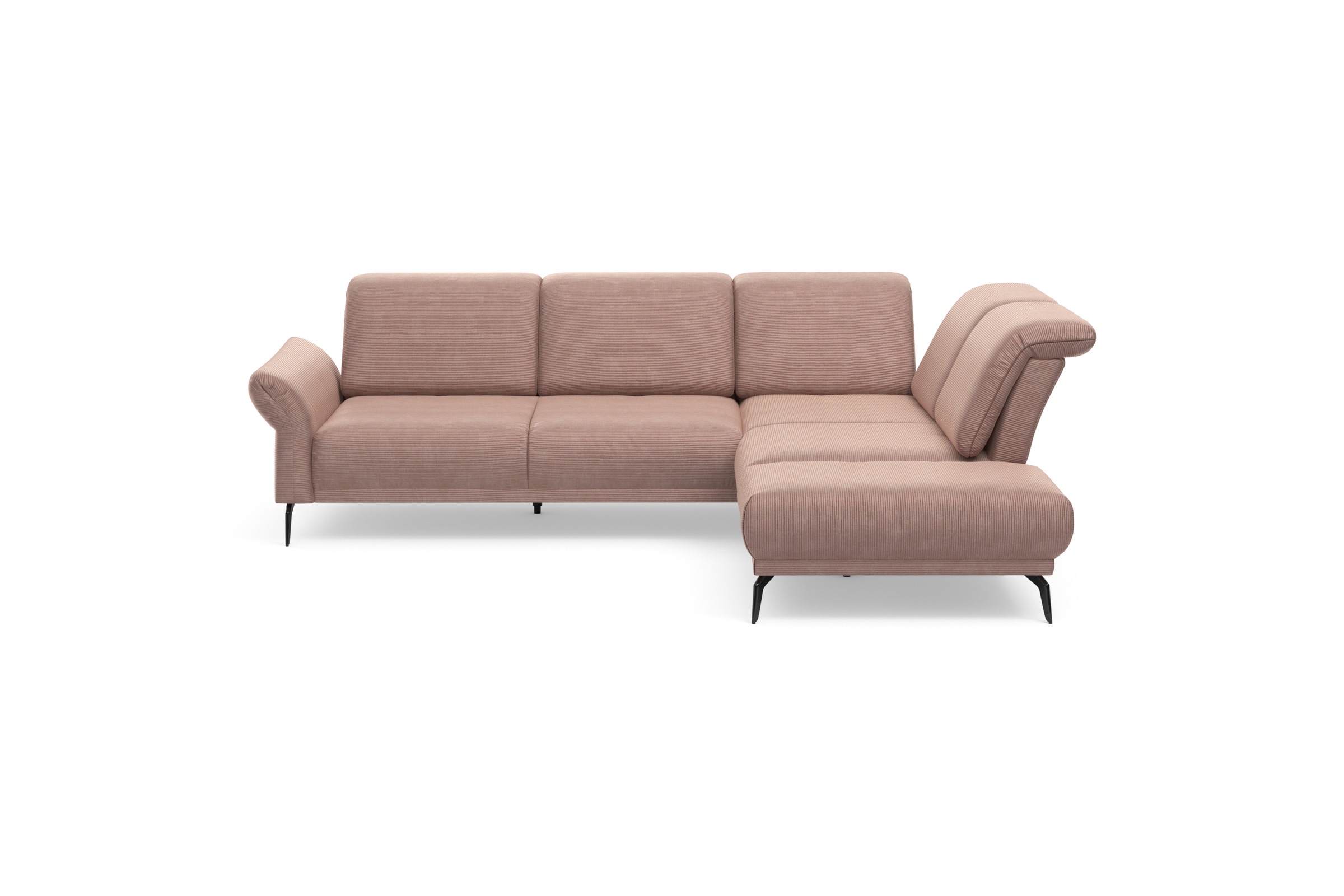 INOSIGN Ecksofa »Coco L-Form«, Sitztiefen-, Arm- und Kopfteilverstellung, Cord-Bezug, Fußhöhe 15 cm