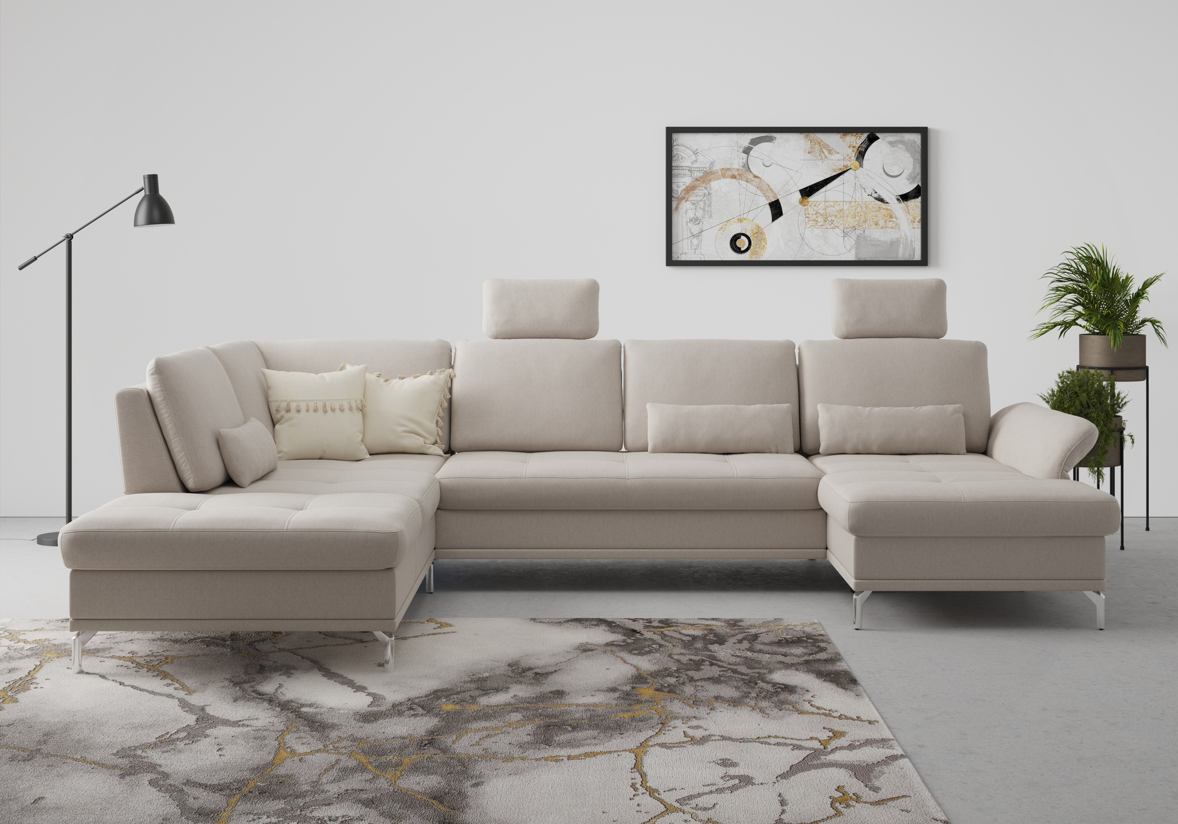 INOSIGN Wohnlandschaft »Palm Beach U-Form« Federkern, mit Sitztiefenverstel günstig online kaufen