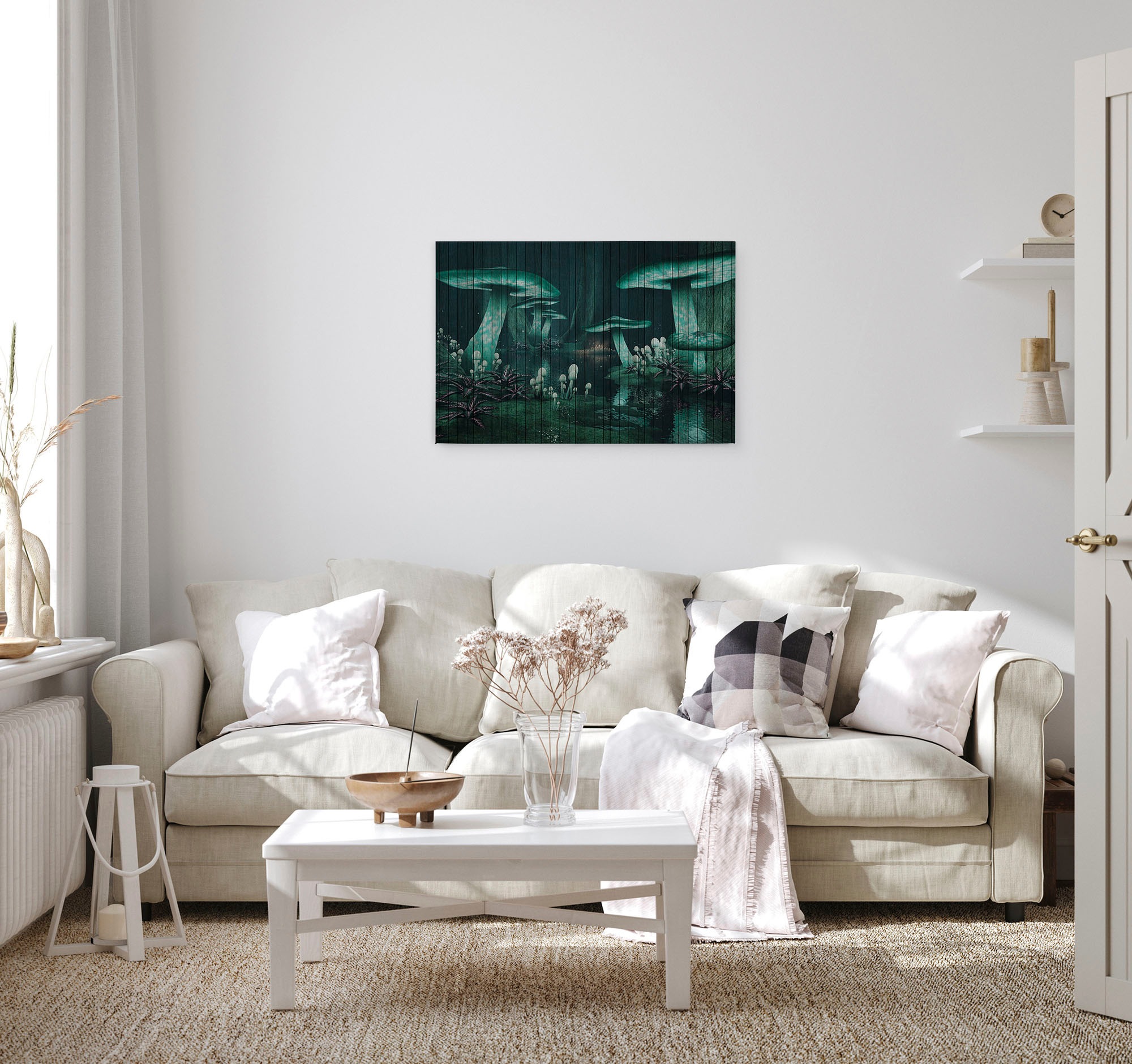 A.S. Création Leinwandbild »fantasy«, Kunst-Abstrakt-Kinder, (1 St.), Keilrahmen Bild Holzoptik Fantasiewelt Leinwand-Bild Wohnzimmer modern