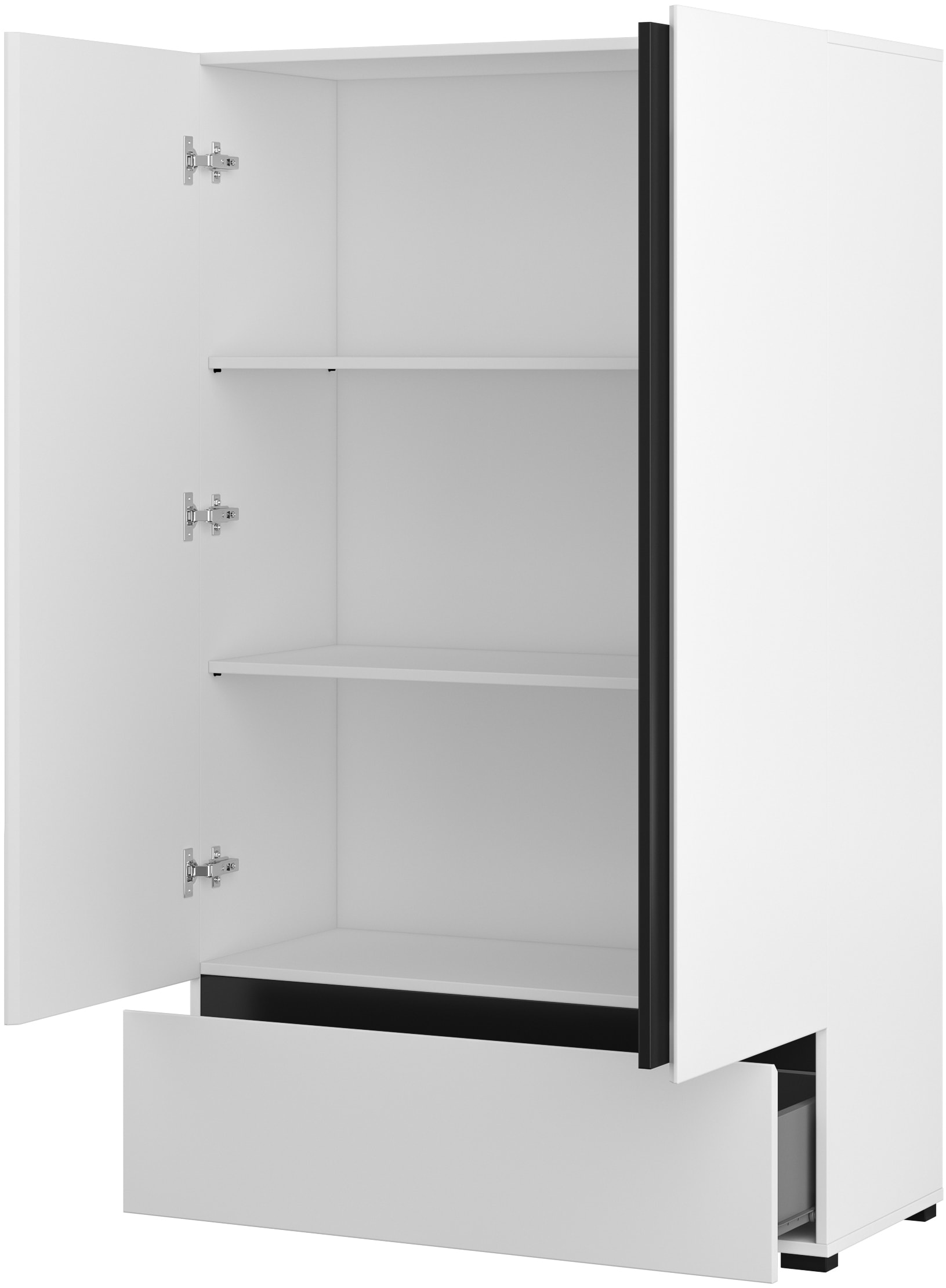 INOSIGN Wäscheschrank »Cross, moderner griffloser Kleiderschrank«, Mehrzweckschrank, Drehtürenschrank mit 1 Schublade, 3 Farben verfügbar
