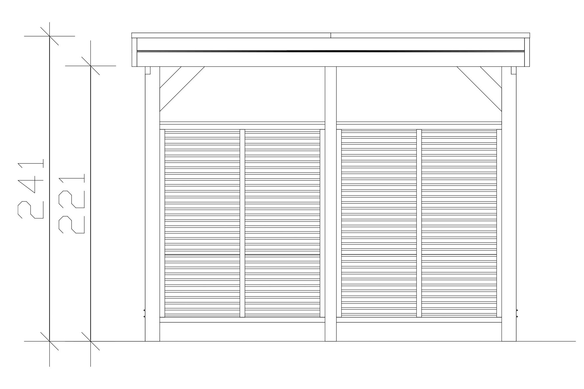 Skanholz Einzelcarport »Friesland Set 11«, Holz, 270 cm, Nussbaum