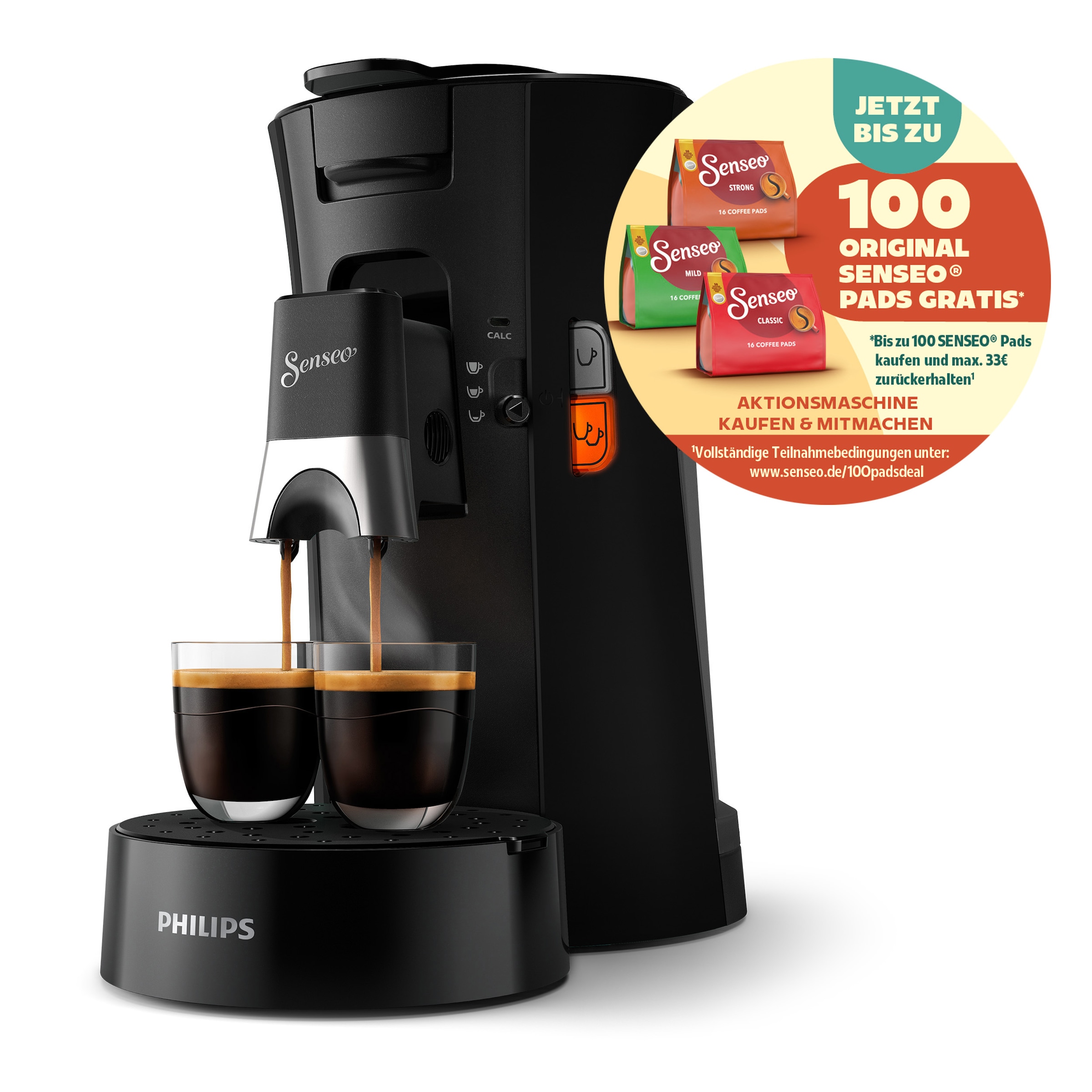 Philips Senseo Kaffeepadmaschine »Select CSA230/69, mit drei Kaffee-Einstellungen«