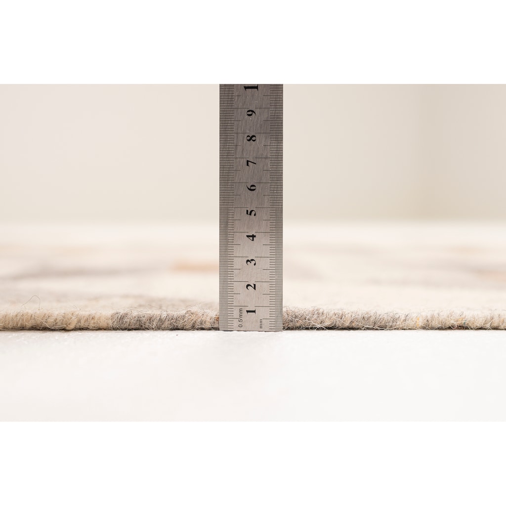 TOM TAILOR Teppich »Triangle Kelim«, rechteckig, 5 mm Höhe, handgewebt, mit Fransen, Boho-Style, ideal im Wohnzimmer & Schlafzimmer