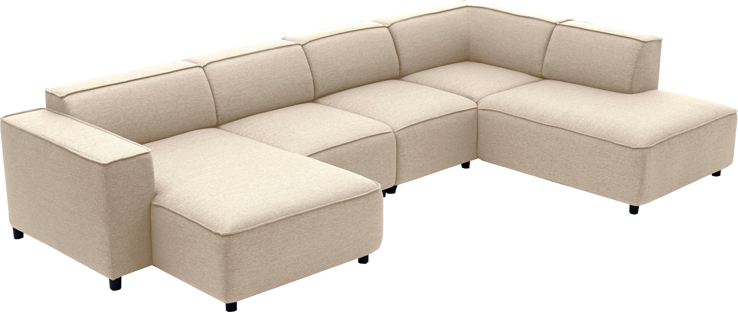 ATLANTIC home collection Wohnlandschaft »Bulky U-Form«, in U-Form und XXL Sitzfläche, modular aufgebaut