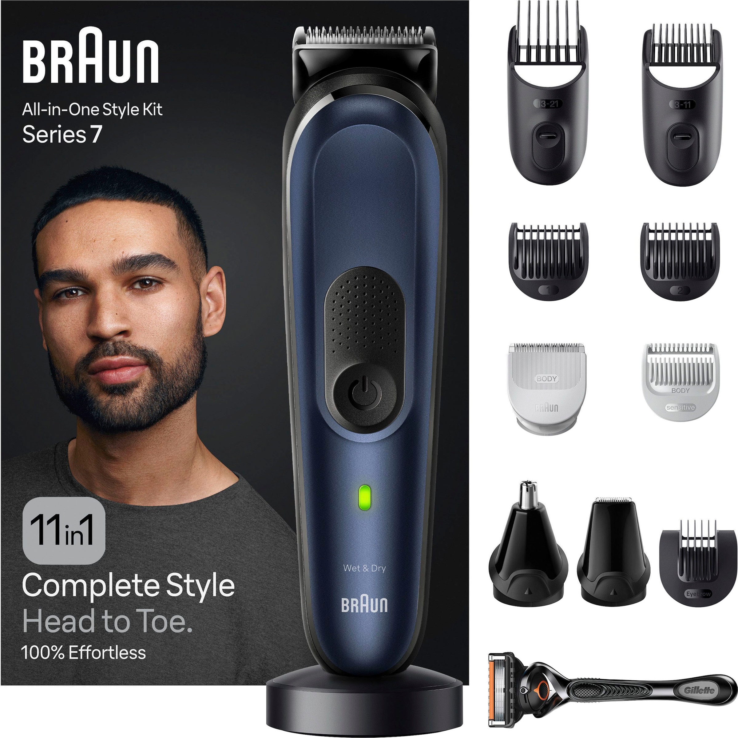 Braun Haarschneider »All-In-One Styling Set Barttrimmer Wasserdicht, Online-Shop MGK7450«, 11-in-1 kaufen im