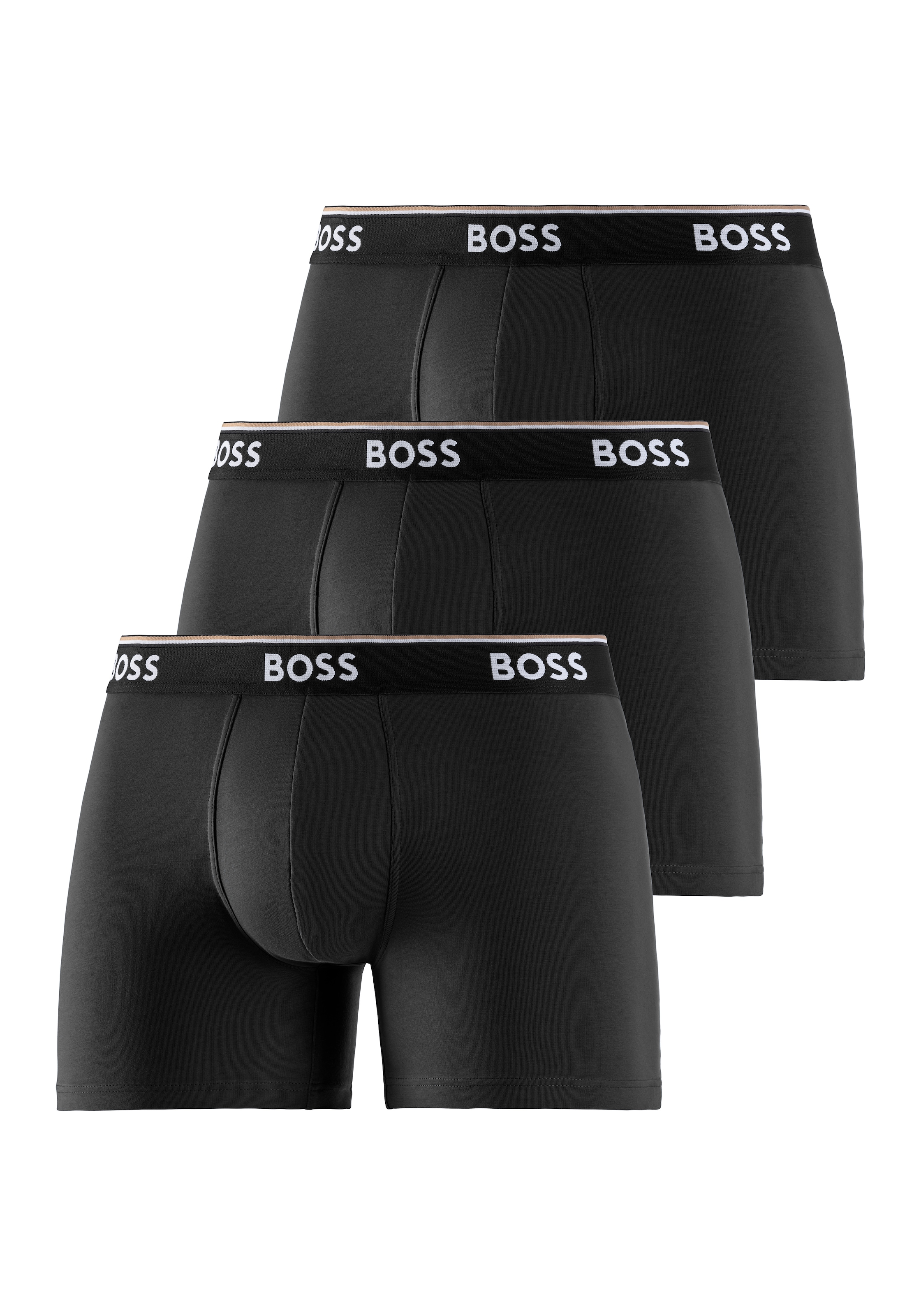 BOSS Langer Boxer »Brief 3 PACK« mit farblich passendem Webbund