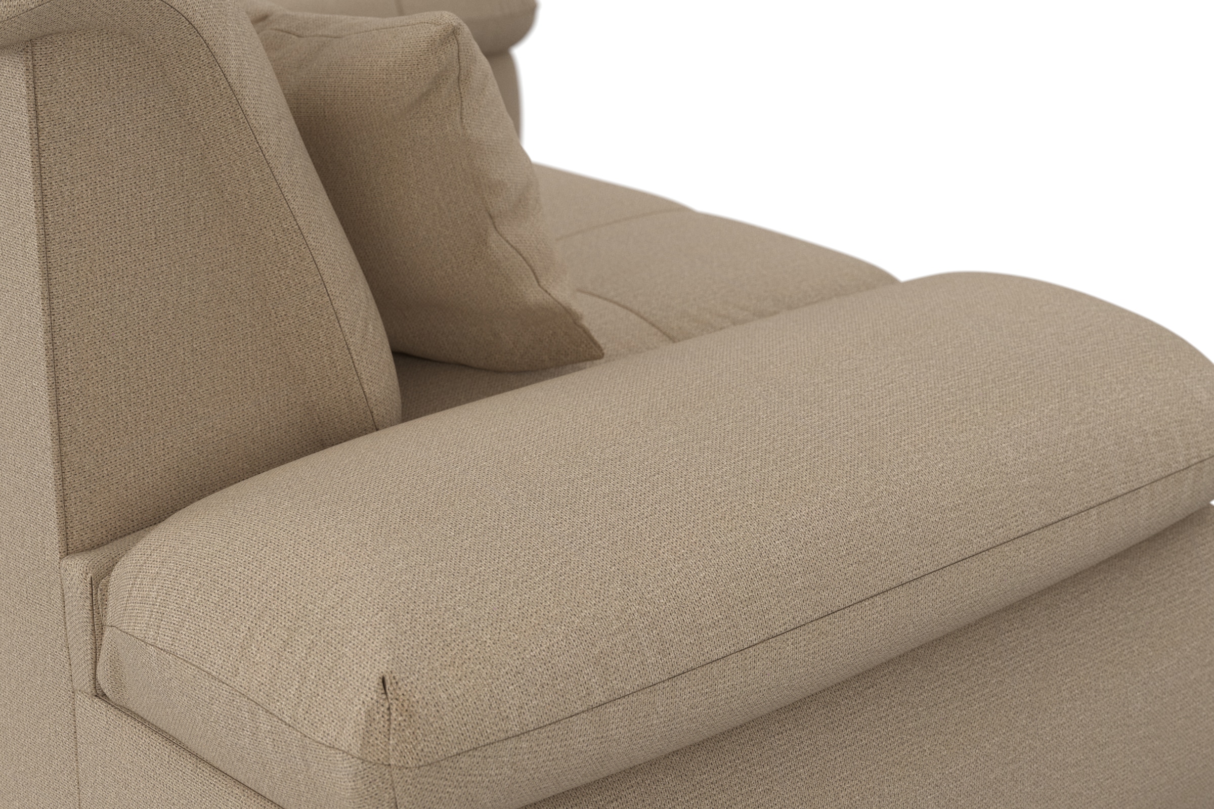 DOMO collection Ecksofa »Moric, L-Form, XXL-Sofa - Breite 300cm«, wahlweise mit Bettfunktion und Armteilverstellung, cappucino