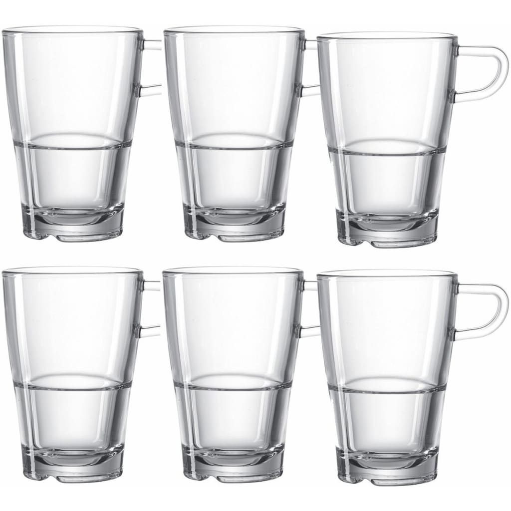 LEONARDO Latte-Macchiato-Glas »SENSO«, (Set, 6 tlg.), hitzebeständig und widerstandsfähig, Inhalt 230 ml, 6-teilig