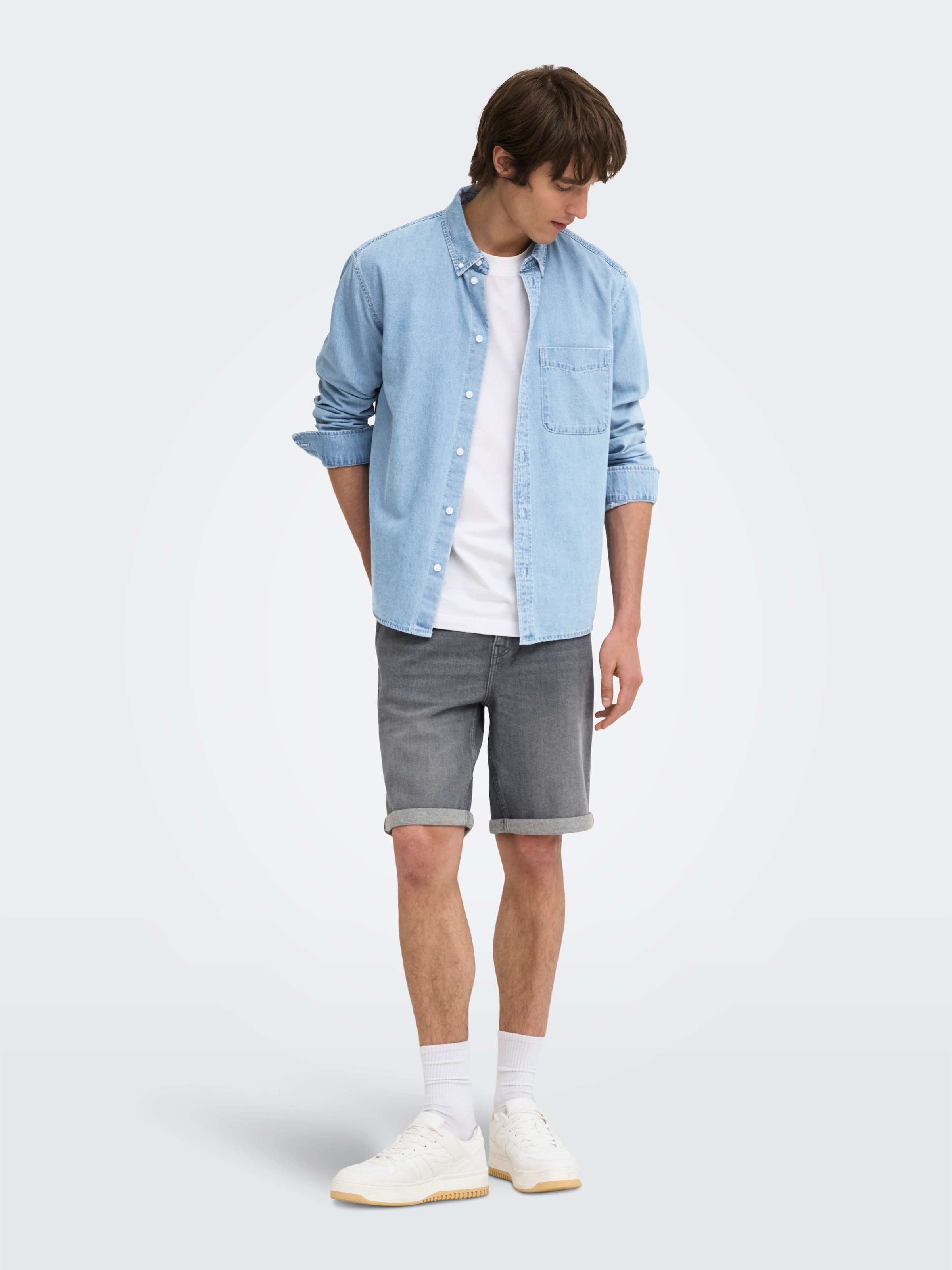 ONLY & SONS Jeanshemd »ONSORSON REGULAR YFM DNM SHIRT NOOS« Baumwolle, normal geschnitten