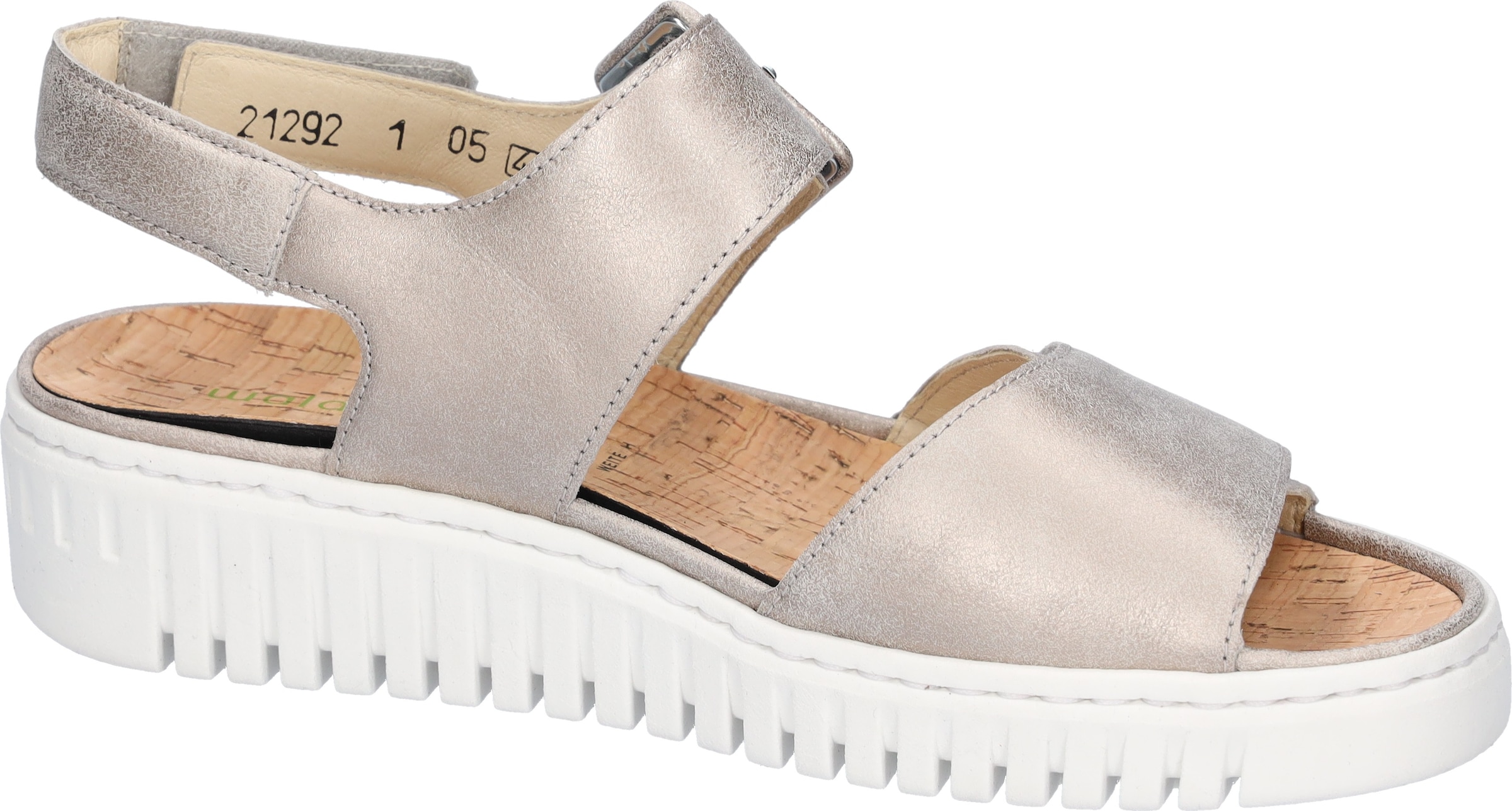 Waldläufer Plateausandale »H-WILLOW«  Sommerschuh, Klettschuh, Bequemschuh mit Korkfußbett, H-Weite