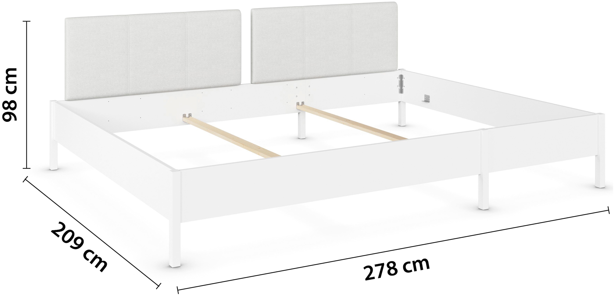 rauch Bett »Familienbett XXL Familiengröße Ehebett Doppelbett umbaubar«, Liegefläche 240x200 270x200 verschiedene Kopfteile MADE IN GERMANY
