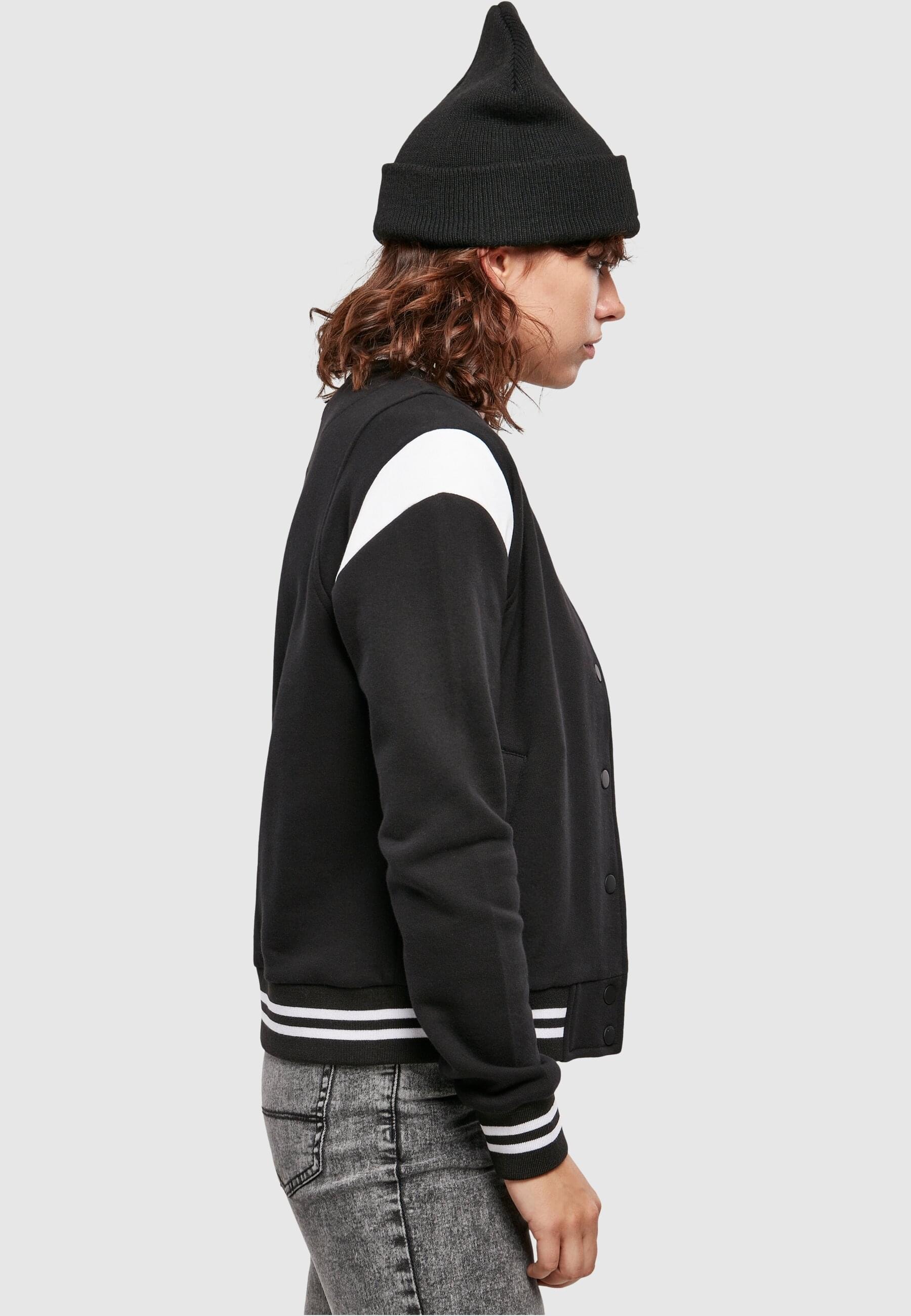 URBAN CLASSICS Collegejacke »Urban Classics Damen Ladies Organic Inset College Sweat Jacket« 1 Stk. tlg. ohne Kapuze