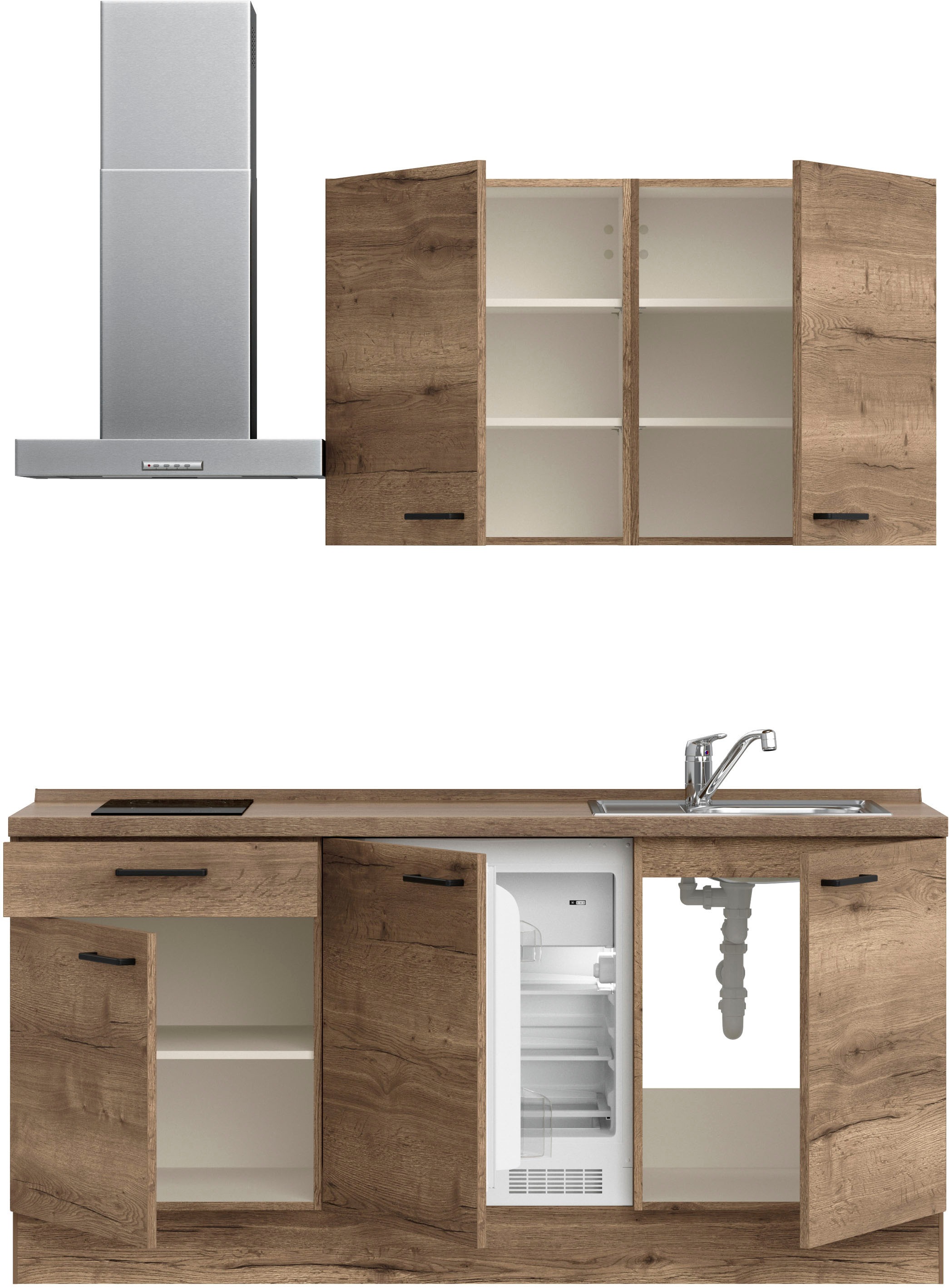 nobilia® Küchenzeile »"Structura I"«, vormontiert, Ausrichtung wählbar, Breite 180 cm, wahlw. mit E-Geräten