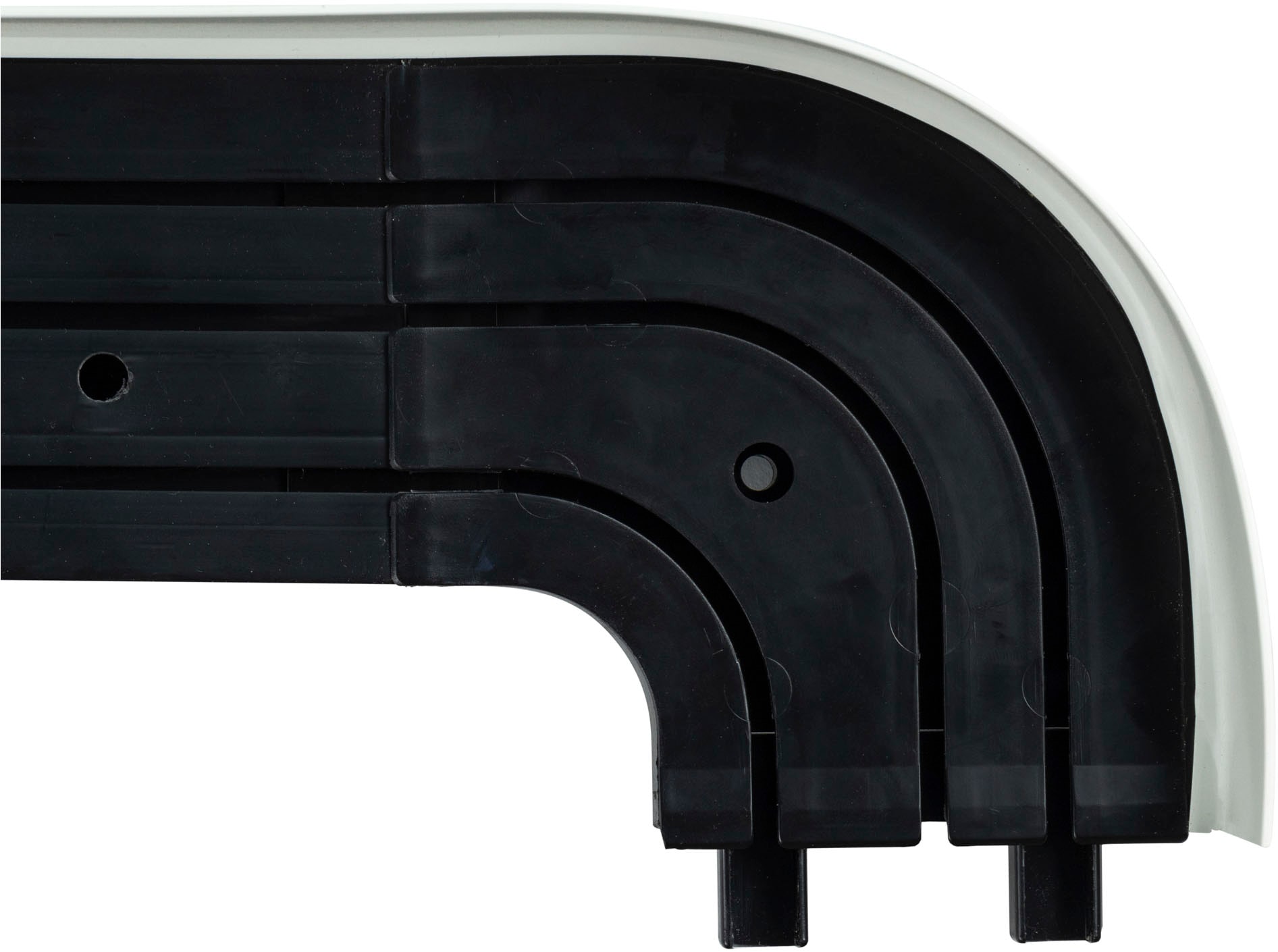 SN DECO GROUP Vorhangschiene »SH3«, 3 läufig-läufig, Fixmaß, Set 3-läufig,inkl. Rundbögen, Blende 5 cm, vorgebohrt, Innenlauf