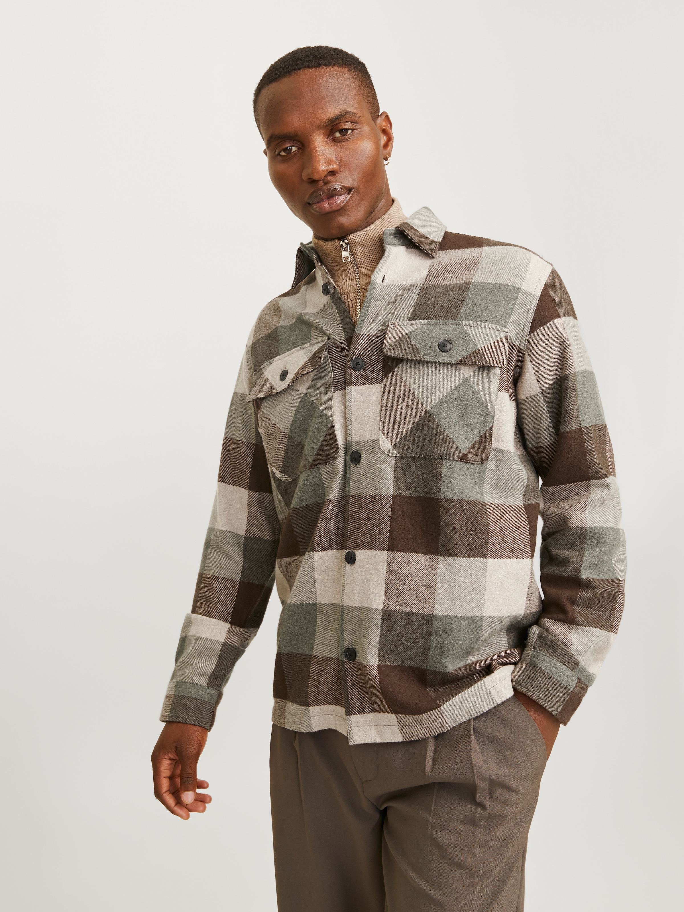 Jack & Jones Langarmhemd »JPRRAYMOND MELANGE CHECK LS OVERSHIRT SN«