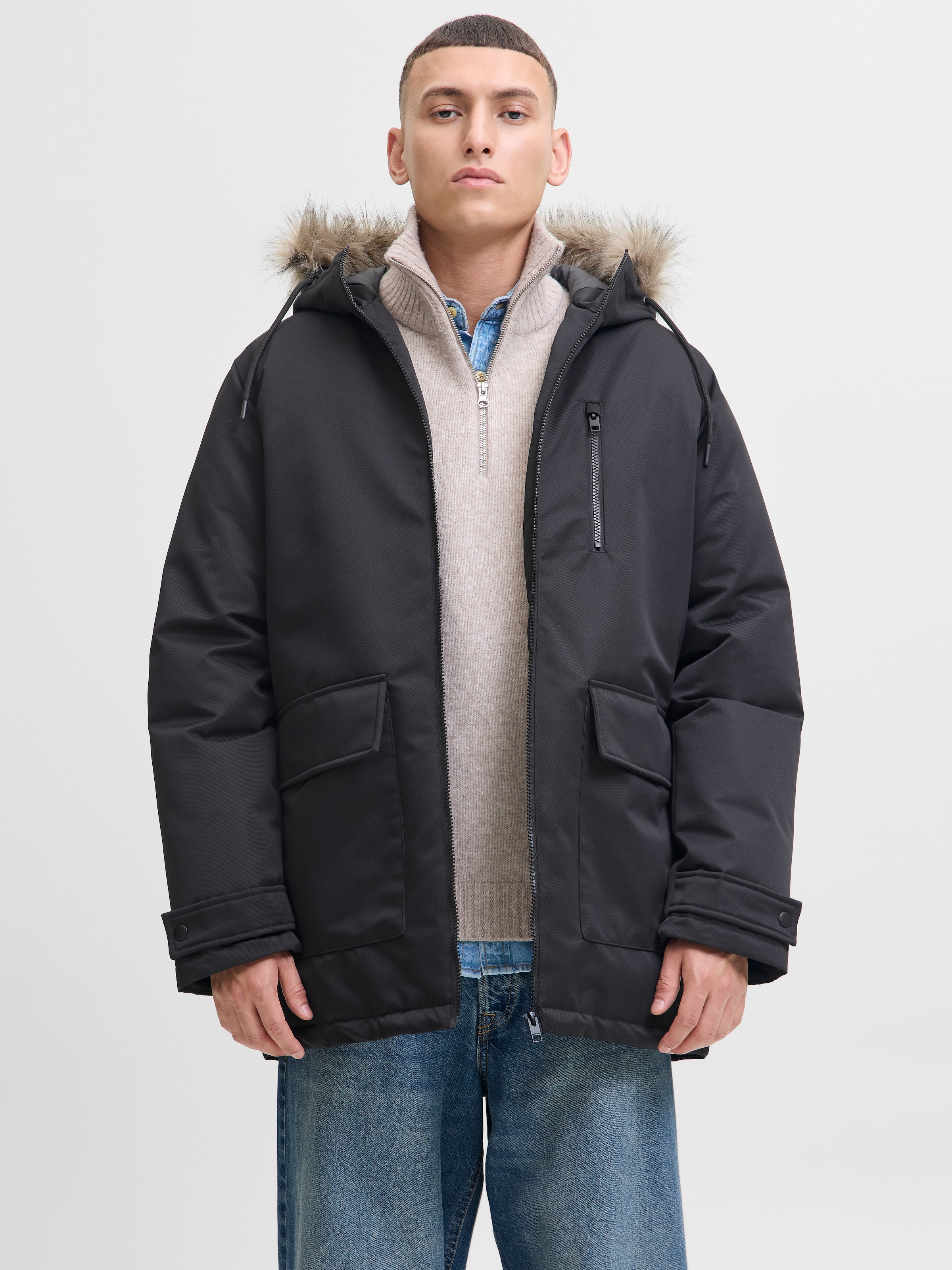 Jack & Jones Parka »Jjcharlie Detachable Faux Fur Parka« Mit Kapuze