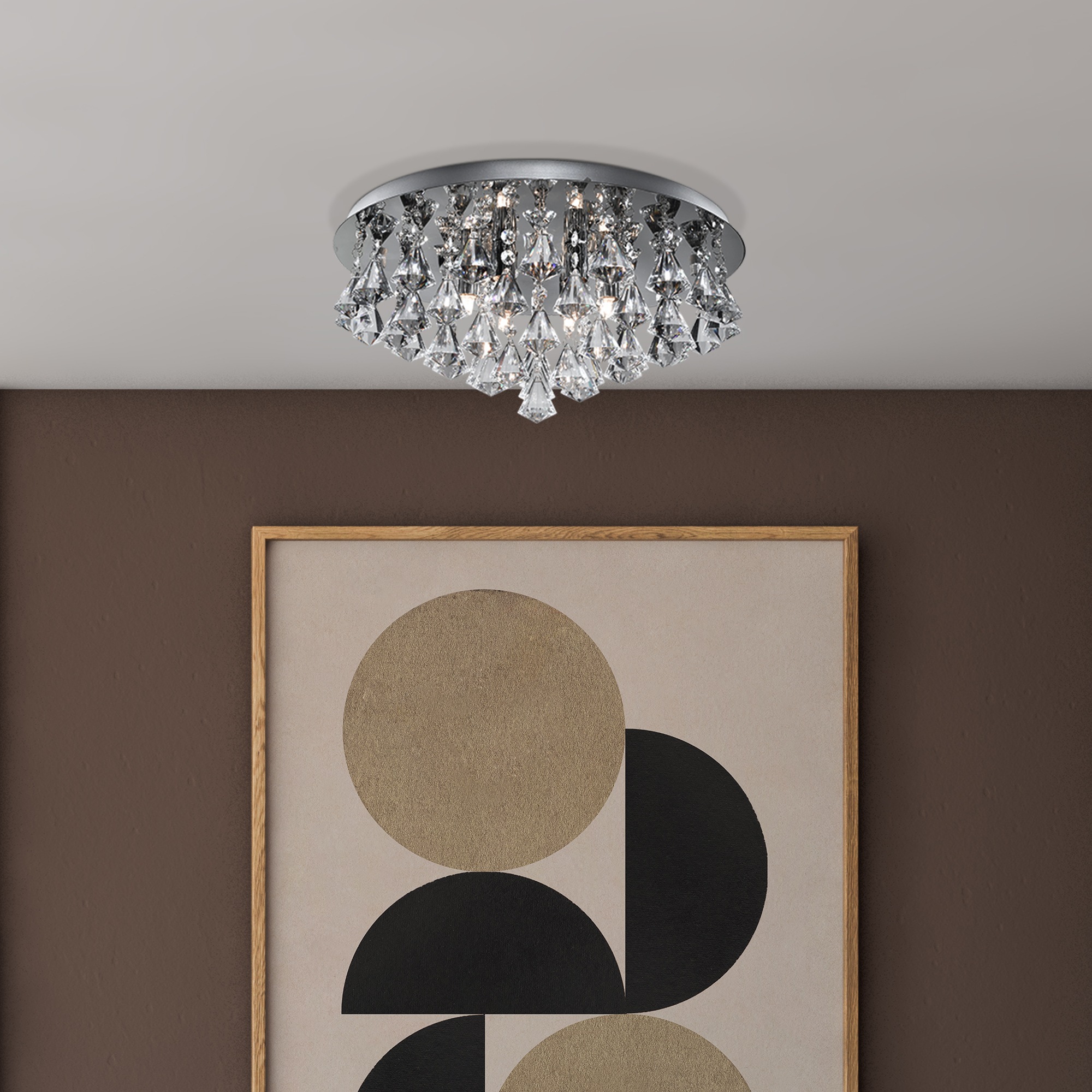 Searchlight Deckenleuchte »Hanna 6Lt Flush - Chrome Metal & Clear Crystal« günstig online kaufen