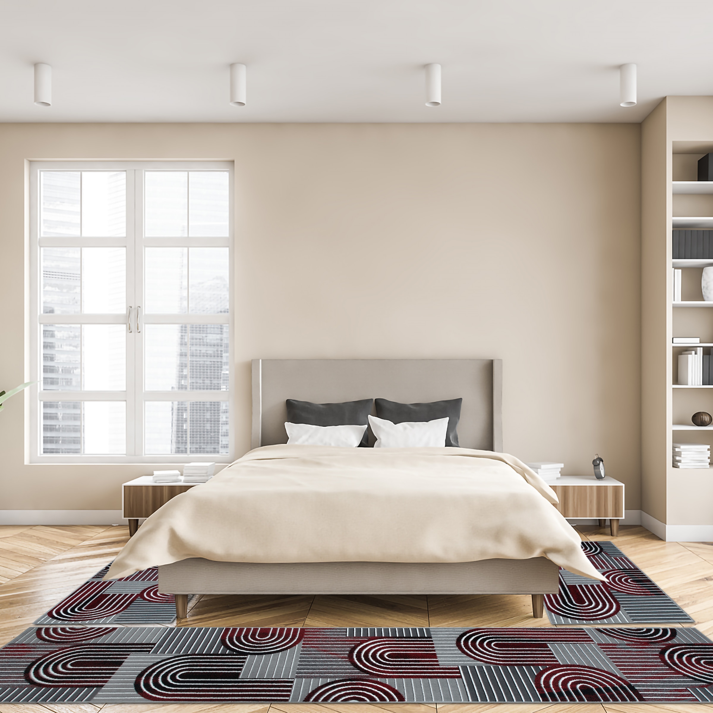 OTTO home Bettumrandung »Lyssandra« Höhe 8 mm 3 tlg. tlg. 3D-Effekt, softer Kurzflor, pflegeleicht, leichter Glanz, Scandi-Look