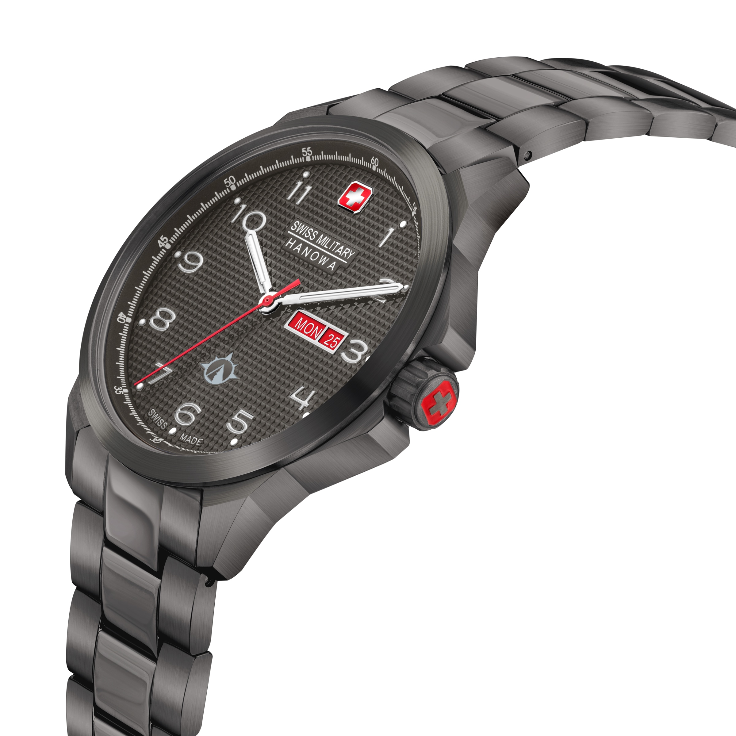 Swiss Military Hanowa Quarzuhr »Puma« Armbanduhr, Herrenuhr, Swiss Made, Edelstahlarmband, analog, Tag
