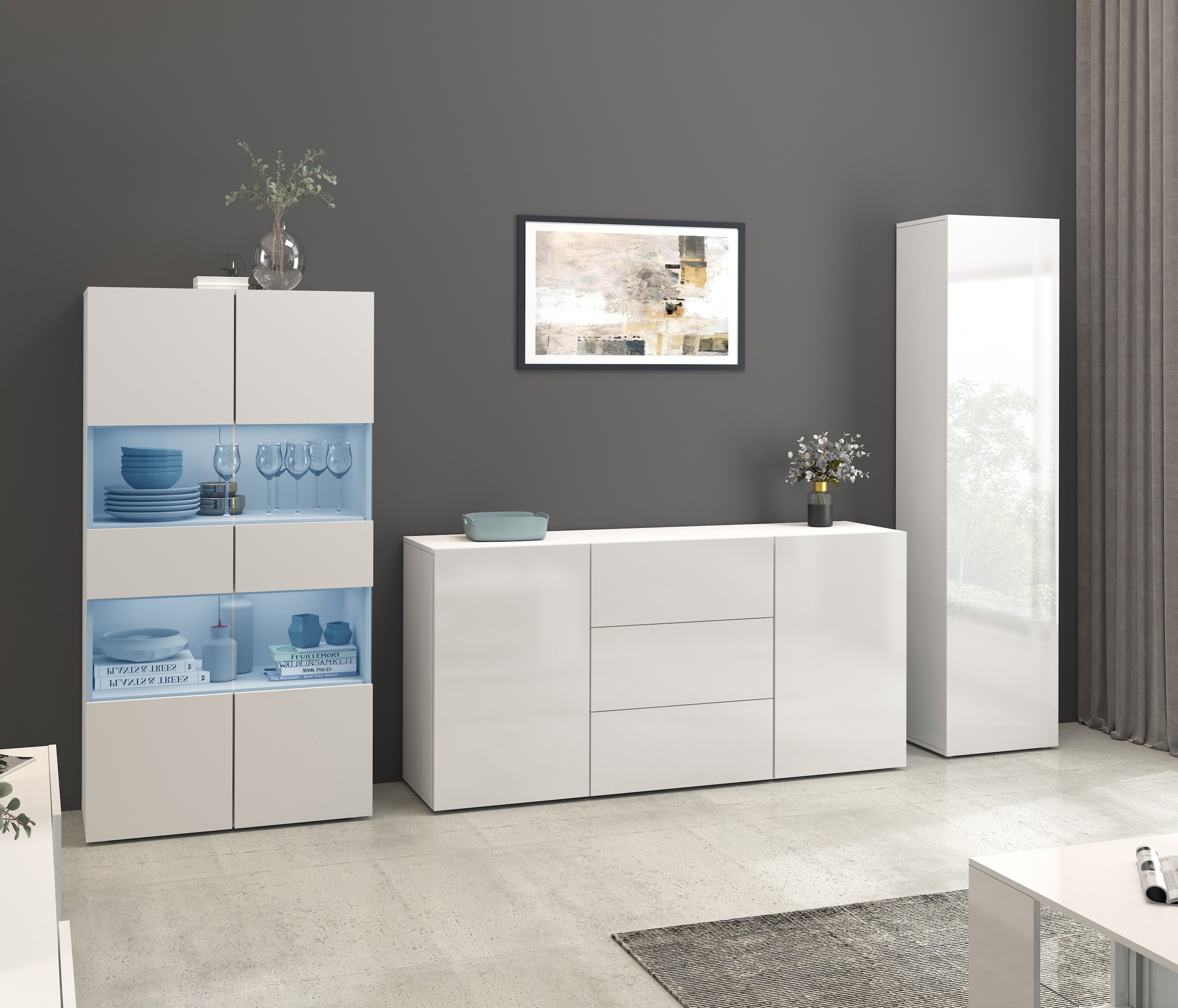 INOSIGN Vitrine »Egypt«, komplett hochglanz lackiert, 2 Glastüren