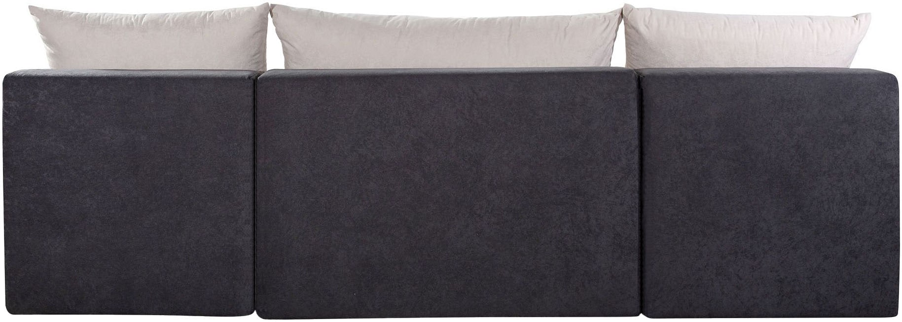 COLLECTION AB Wohnlandschaft »Pico U-Form, Breite 220, mit Schlaffunktion, Bettkasten & Zierkissen«, Liegefläche 117x220 cm