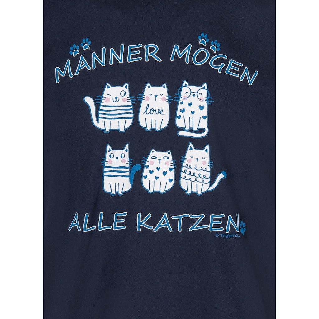 Trigema T-Shirt »TRIGEMA Herren-Schlafshirt für Katzenfans«