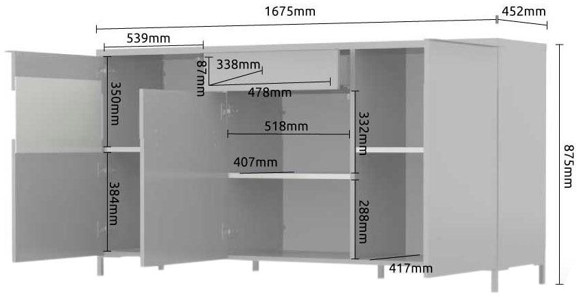 OTTO home Sideboard »Onyx« Kommode mit Soft-Close-Funktion, Breite  167,5 cm
