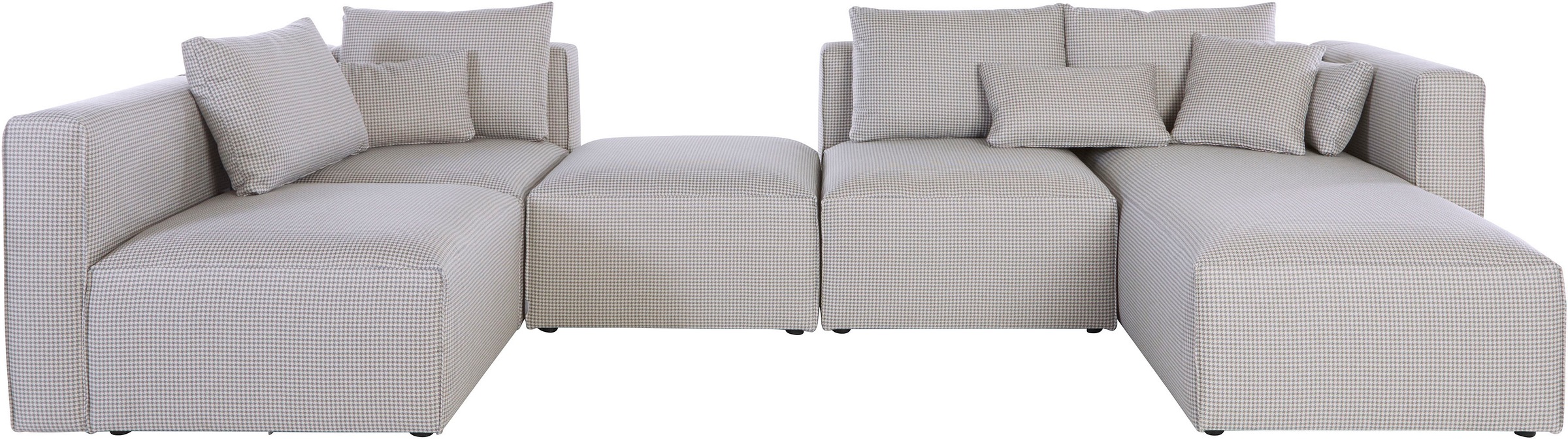 Home affaire Wohnlandschaft »Comfine U-Form«, zusammengesetzt aus Modulen, in 3 Stoffen und vielen Farben