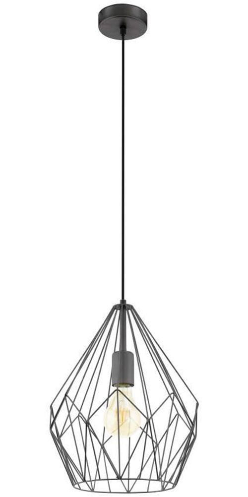 EGLO Pendelleuchte »CARLTON Hängeleuchte, schwarz, Stahl, exkl. Leuchtmittel, Retro«, 1 flammig, Leuchtmittel E27 | ohne Leuchtmittel, Vintage Pendellampe, 1 flammig, Drahtgeflecht, Industrial, 110x31cm