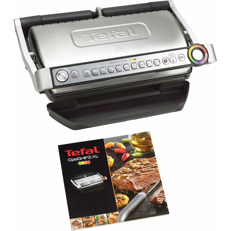 TEFAL Kontaktgrill »GC722D OptiGrill+ XL« 2180 W XL-Grillfläche, automatische Anzeige des Garzustands schwarz Grillplatten abnehmbar und...