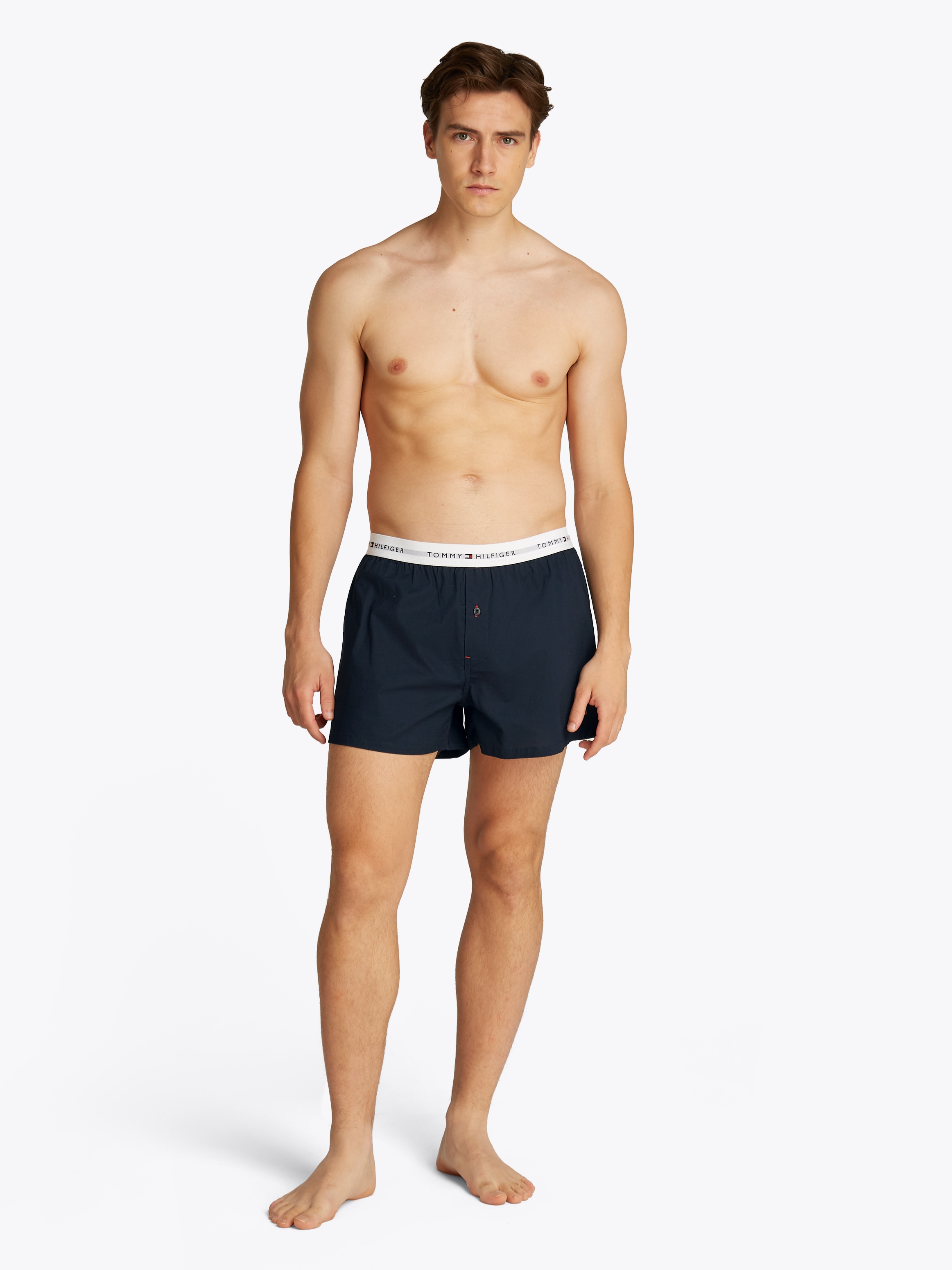Tommy Hilfiger Underwear Webboxer »2P WOVEN BOXER«, (Packung, 2 St., 2er), mit Logobund