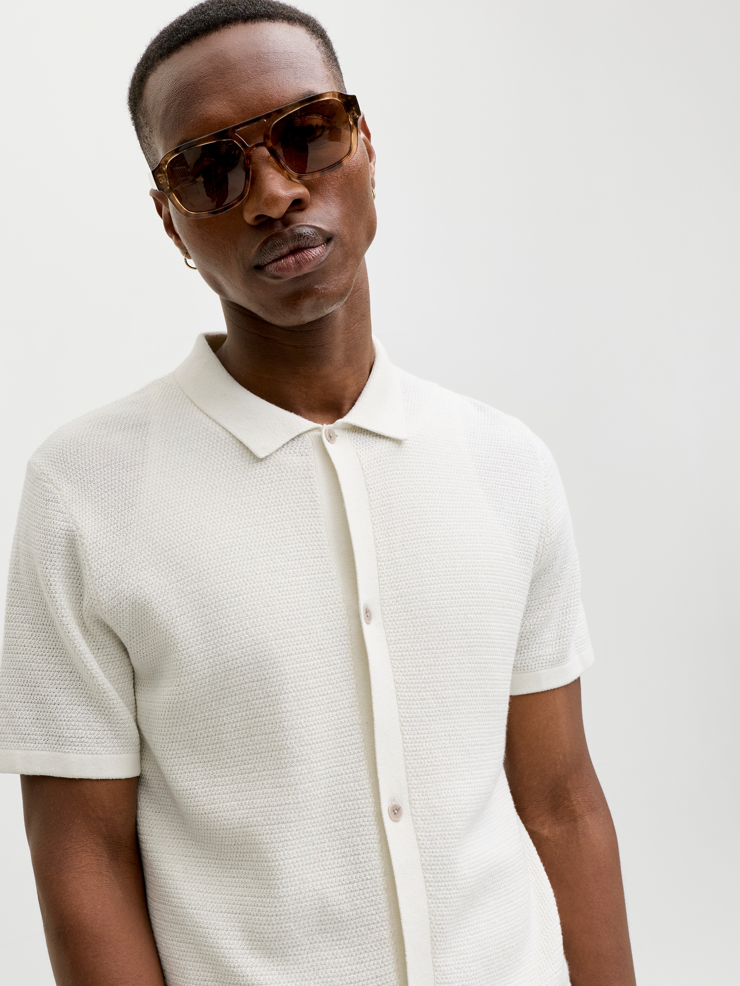 Jack & Jones Strickpullover »JJEGEORGE KNIT SHIRT SS SN« mit Polokragen