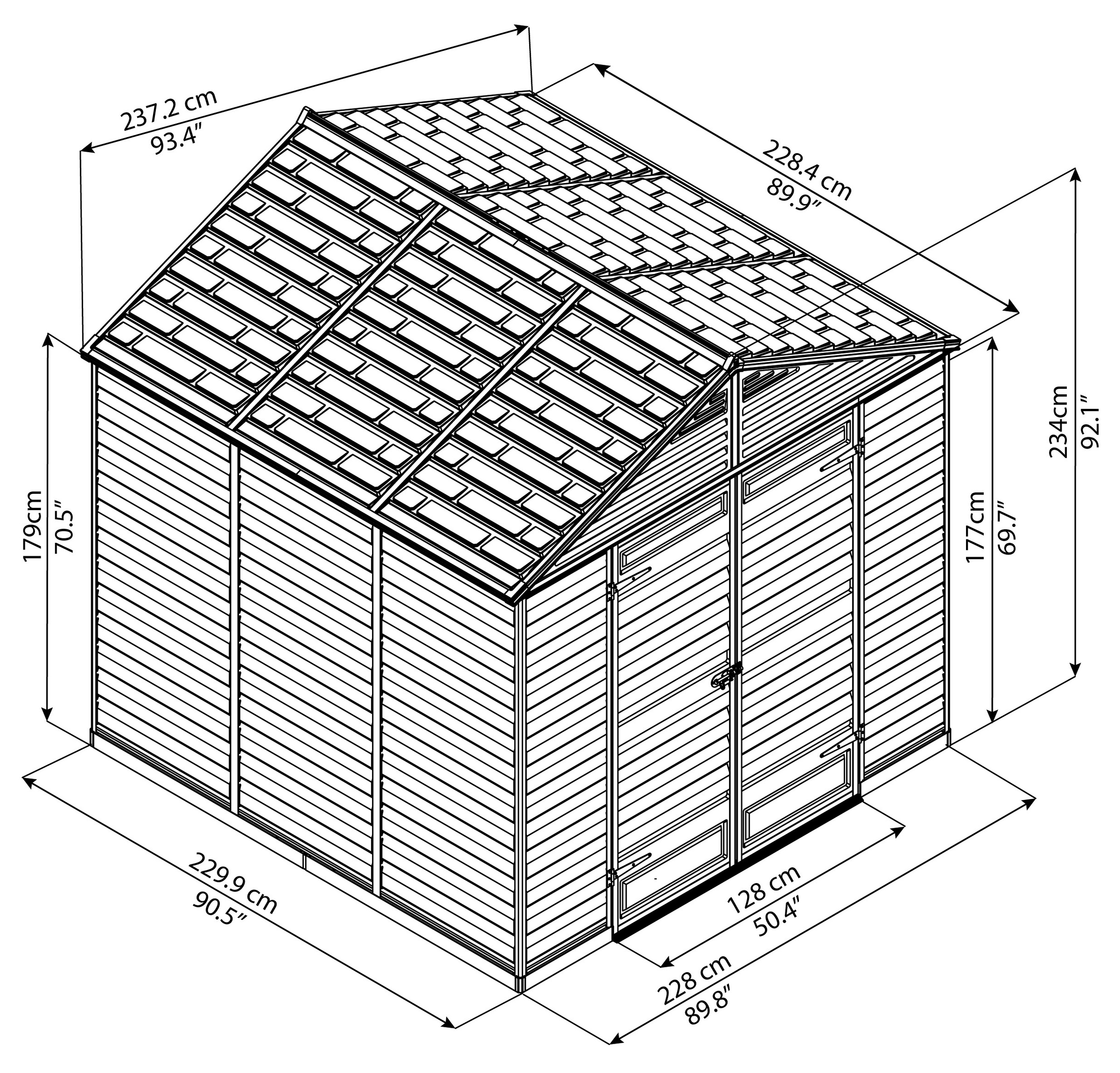6. Bild von Palram - Canopia Gerätehaus »Skylight 8x8«, Kunststoff